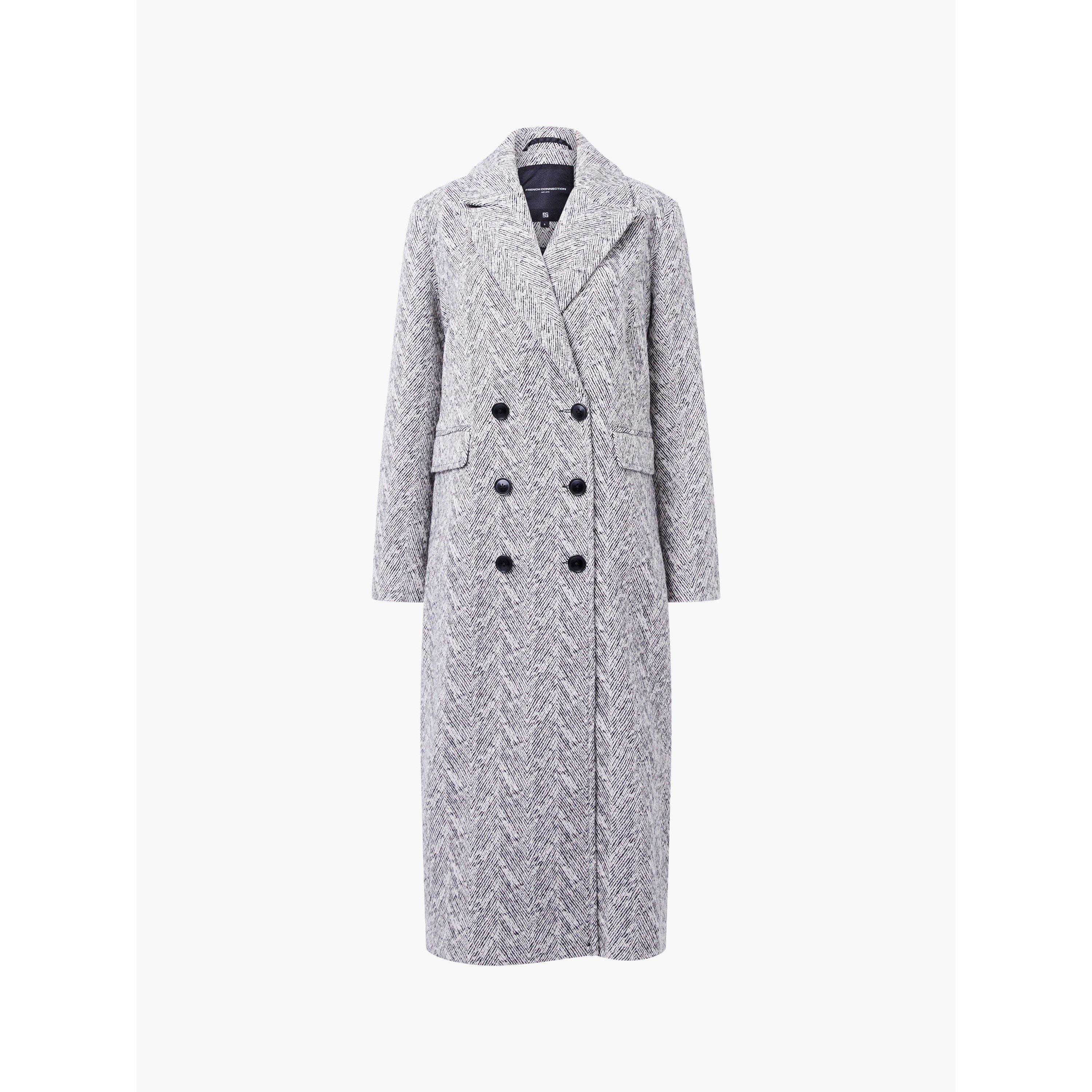 Grey - French Connection - Women's FC Lowen Double Breasted Overcoat - 4