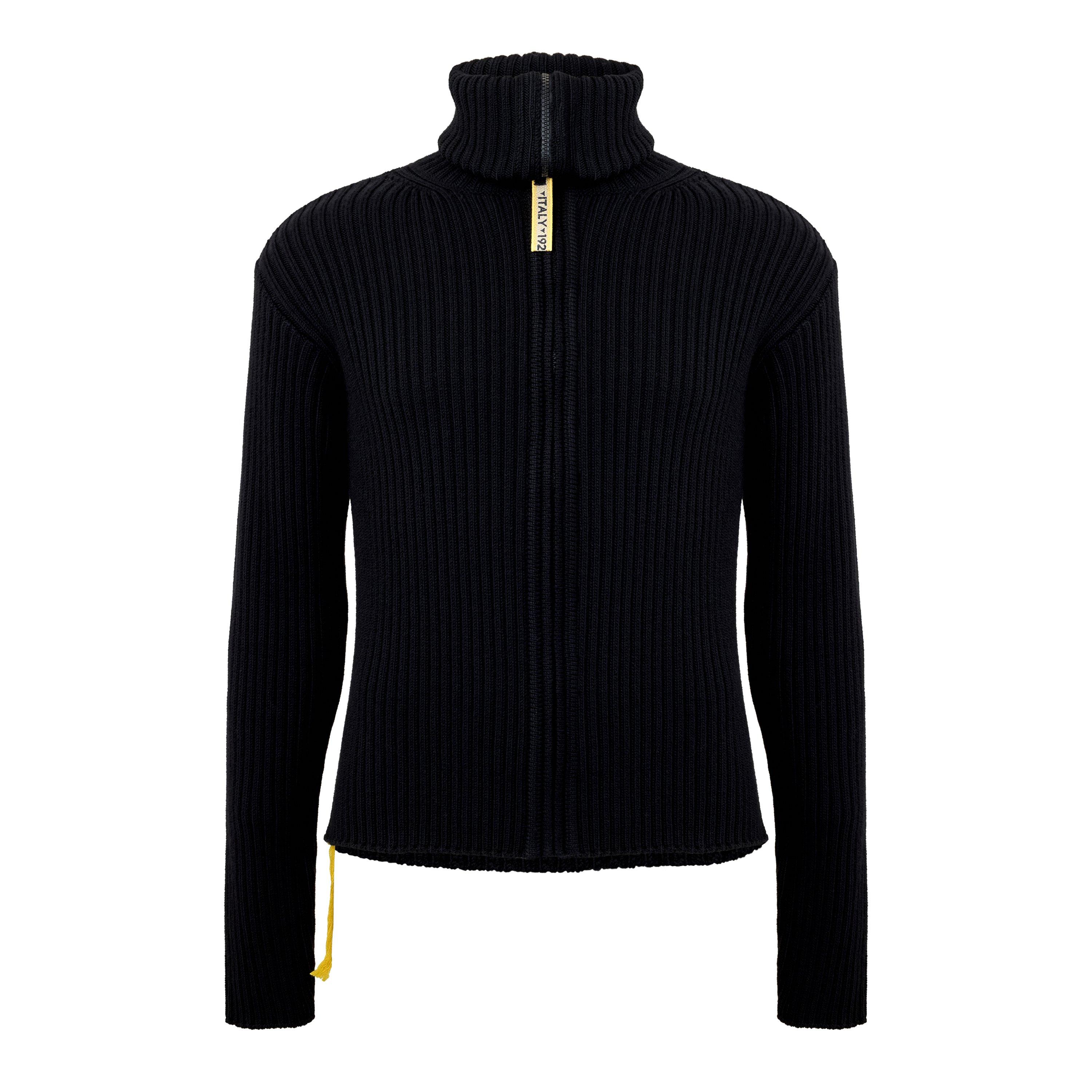 Fendi Men's Black High-Neck Wool Cardigan With Zip - Image 3