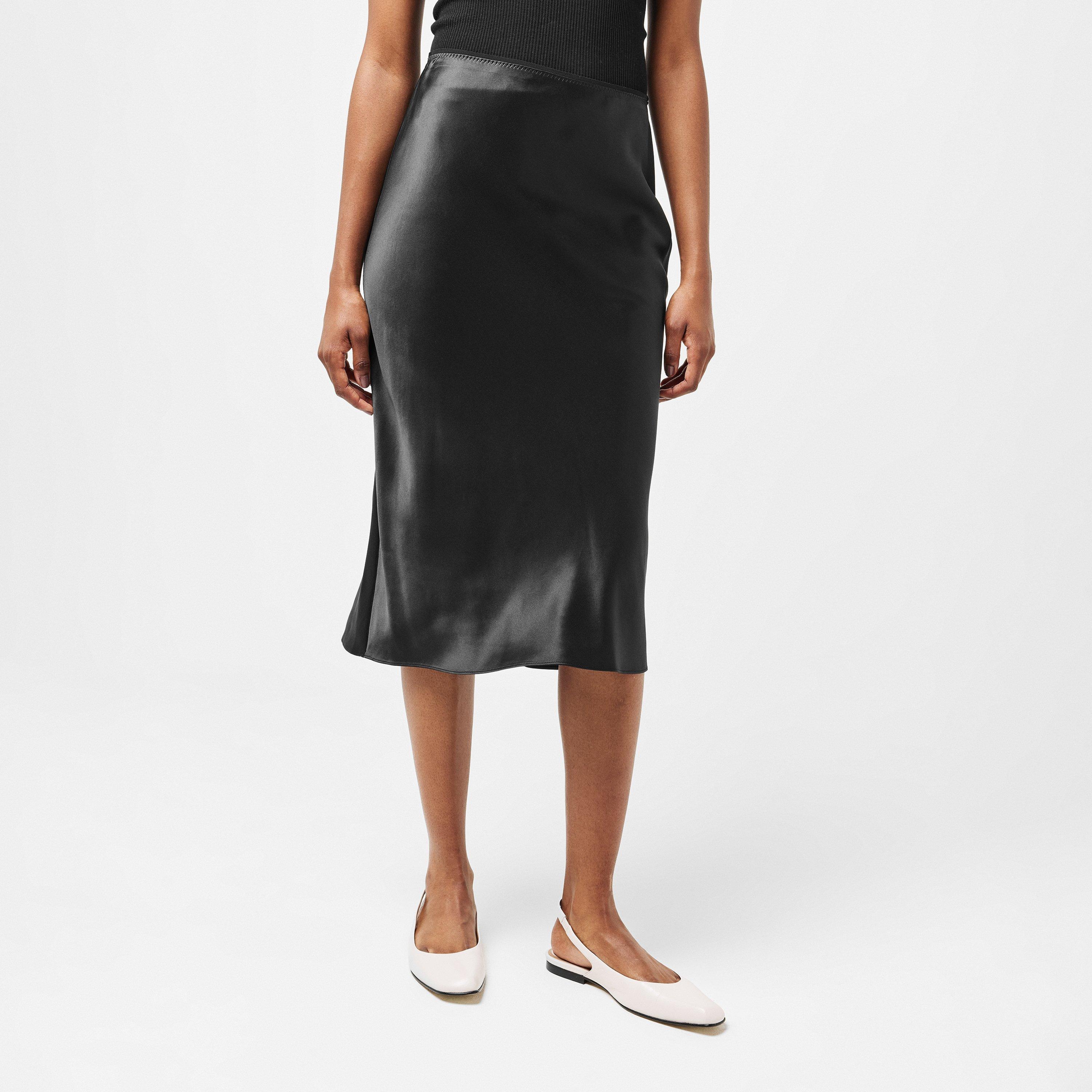 Black - Joseph - Isaak Silk Satin Skirt - 3