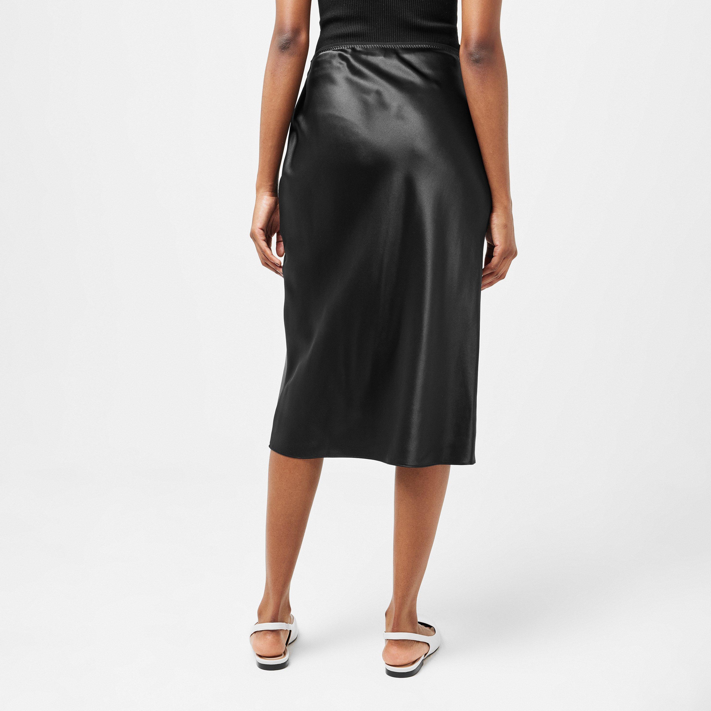 Black - Joseph - Isaak Silk Satin Skirt - 4