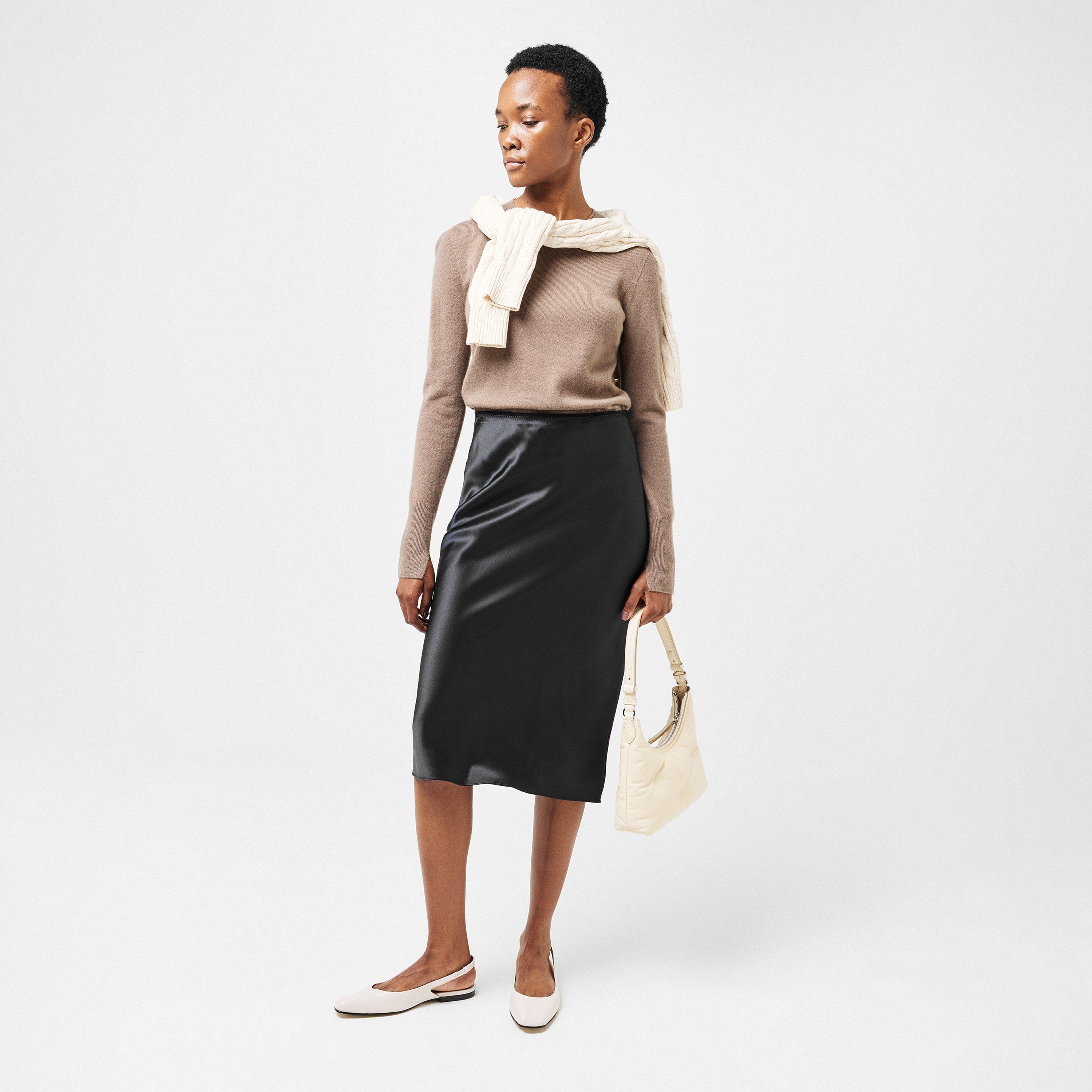 Black - Joseph - Isaak Silk Satin Skirt - 6