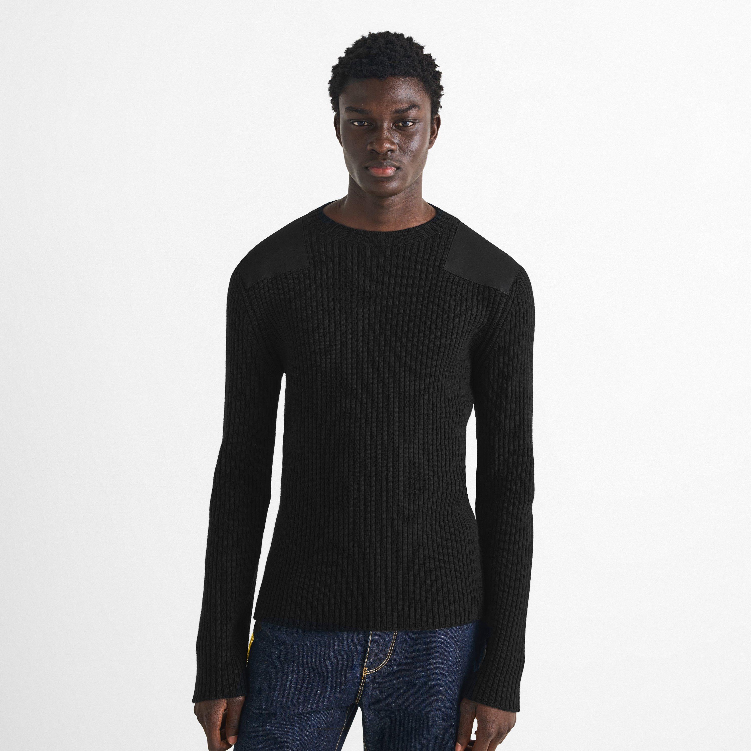 Nero - Fendi - Men's Stencil Merino Wool Slim-Fit Crew-Neck Jumper - 3