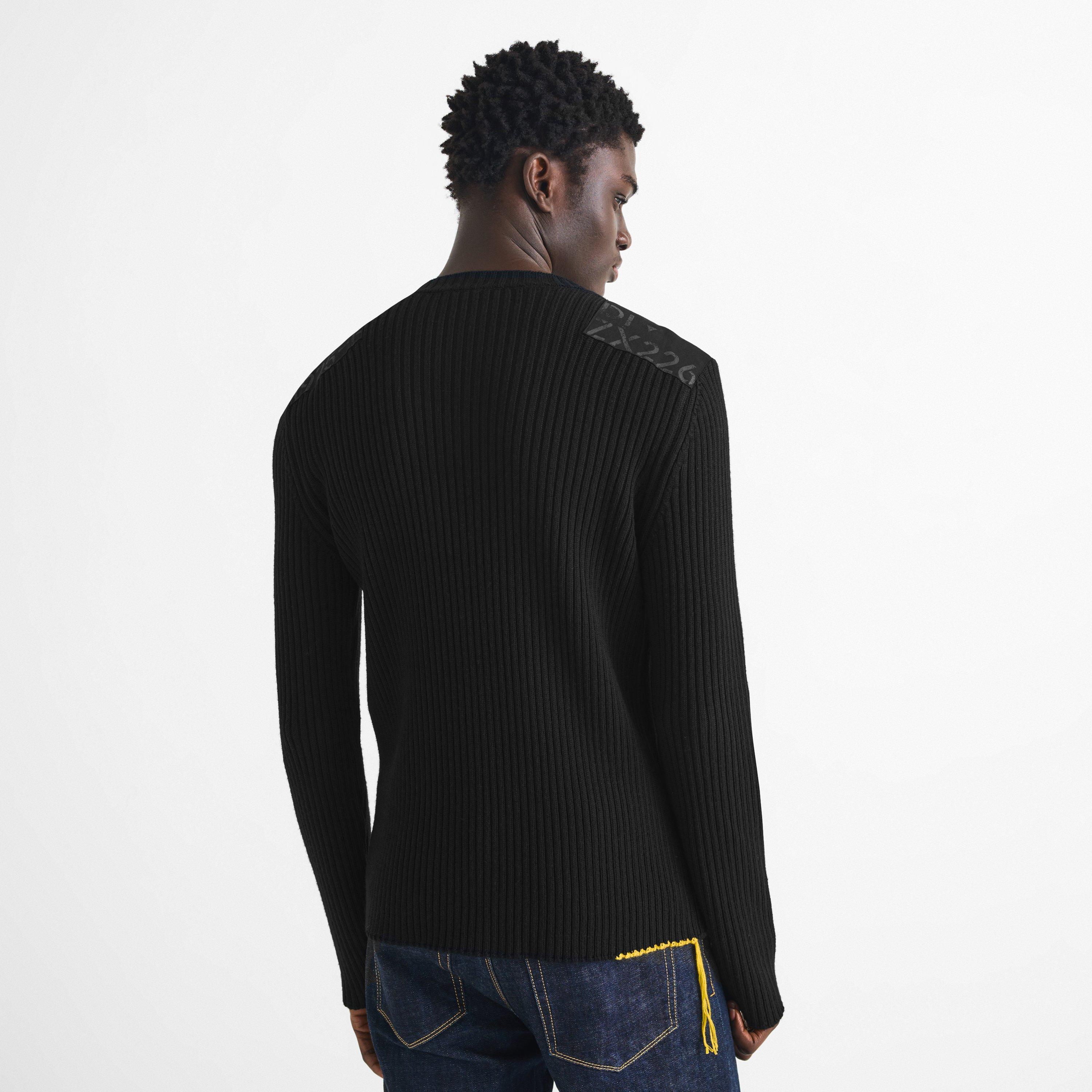 Nero - Fendi - Men's Stencil Merino Wool Slim-Fit Crew-Neck Jumper - 4