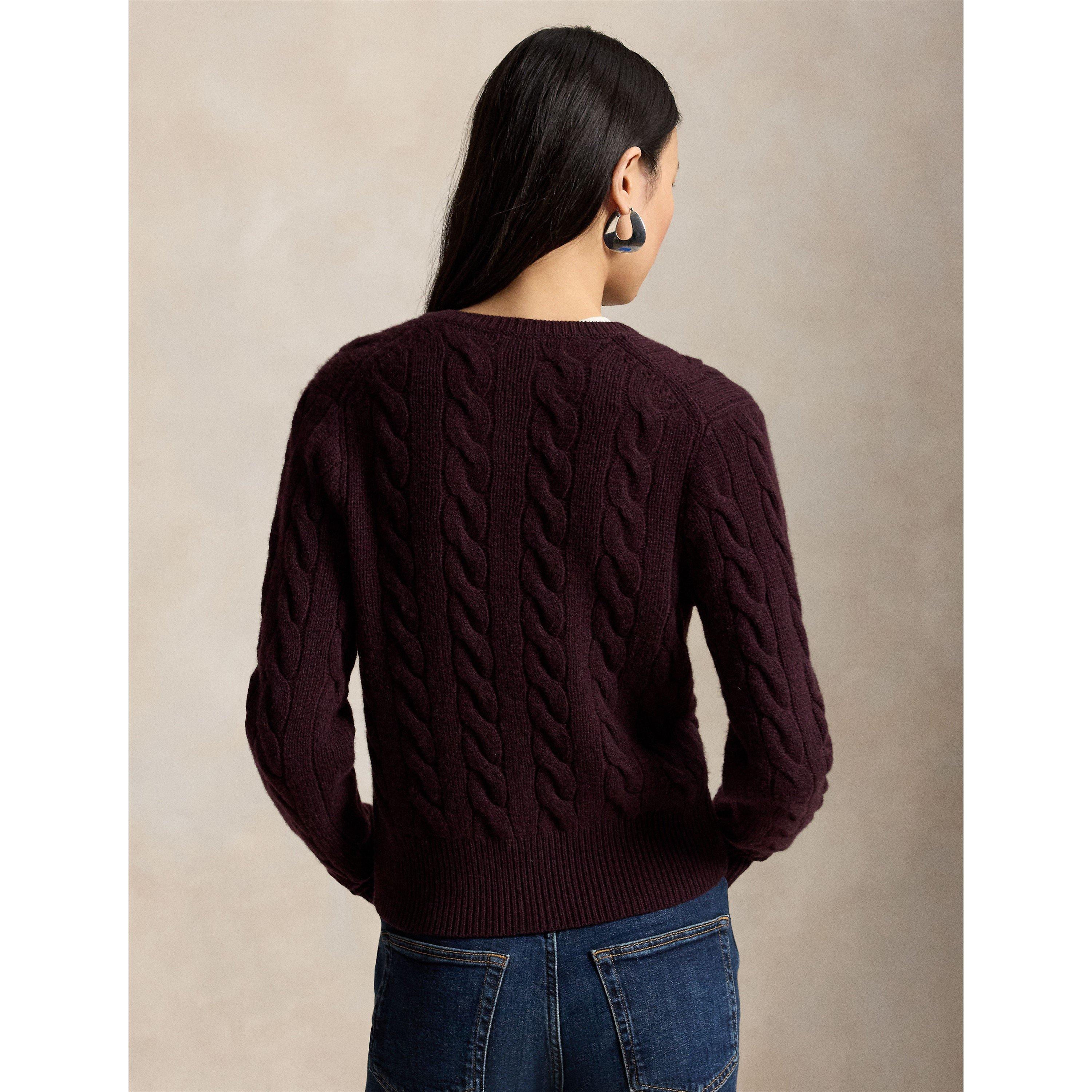 Damson Melange - Polo Ralph Lauren - Women's Sweater Cardigan - 3