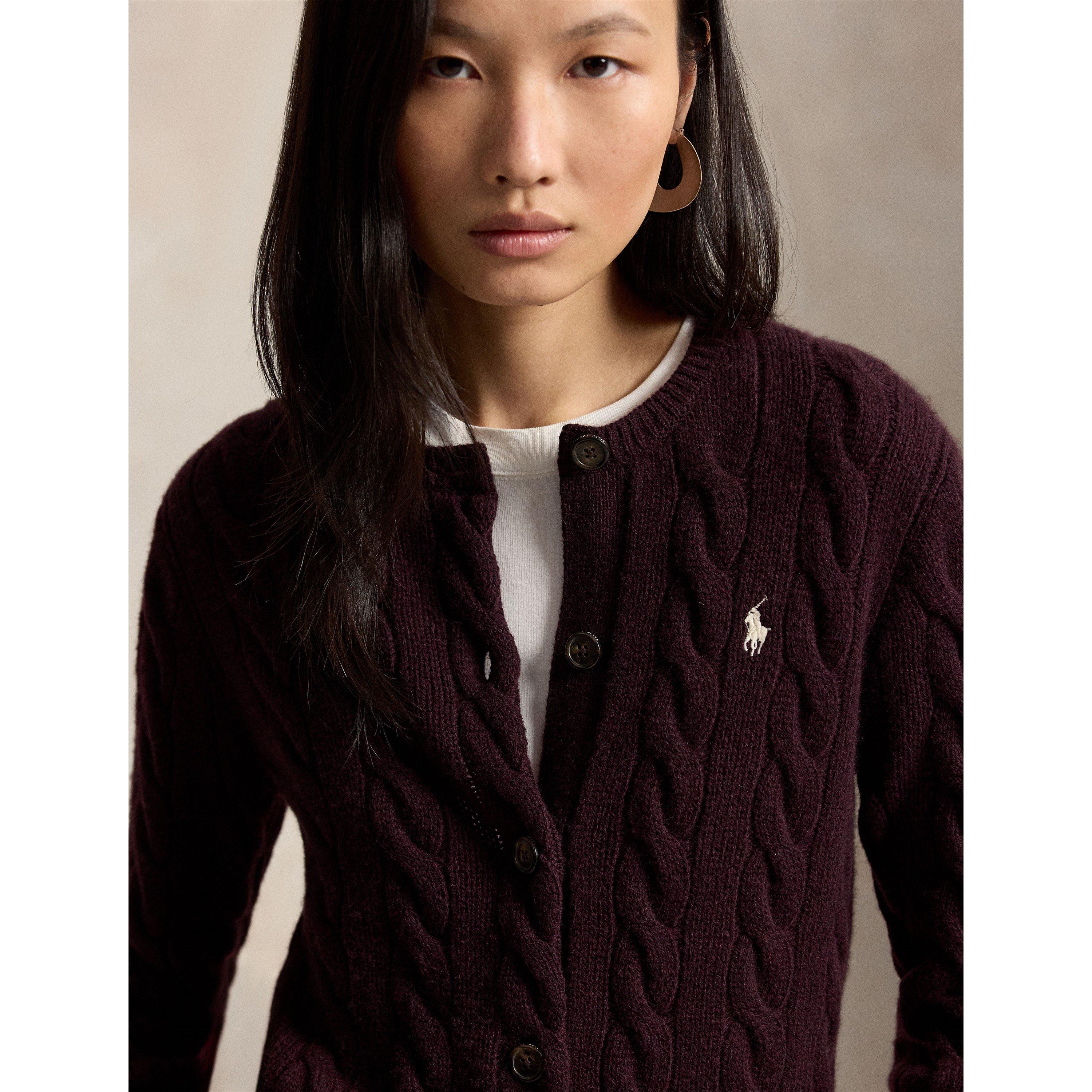 Damson Melange - Polo Ralph Lauren - Women's Sweater Cardigan - 4