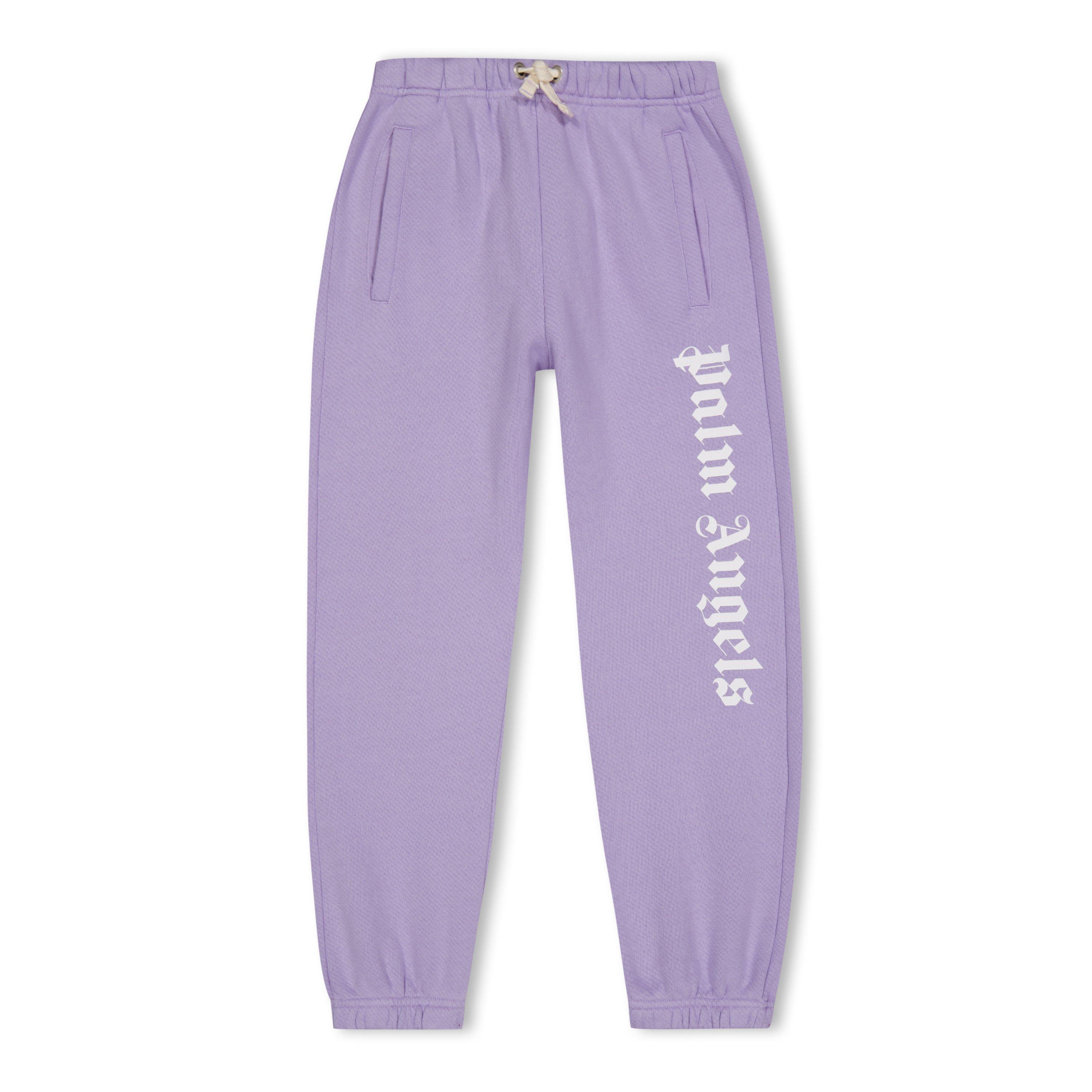 Ljubičasto/bijelo - Palm Angels - Kids' Logo Closed Hem Fleece Joggers - 1