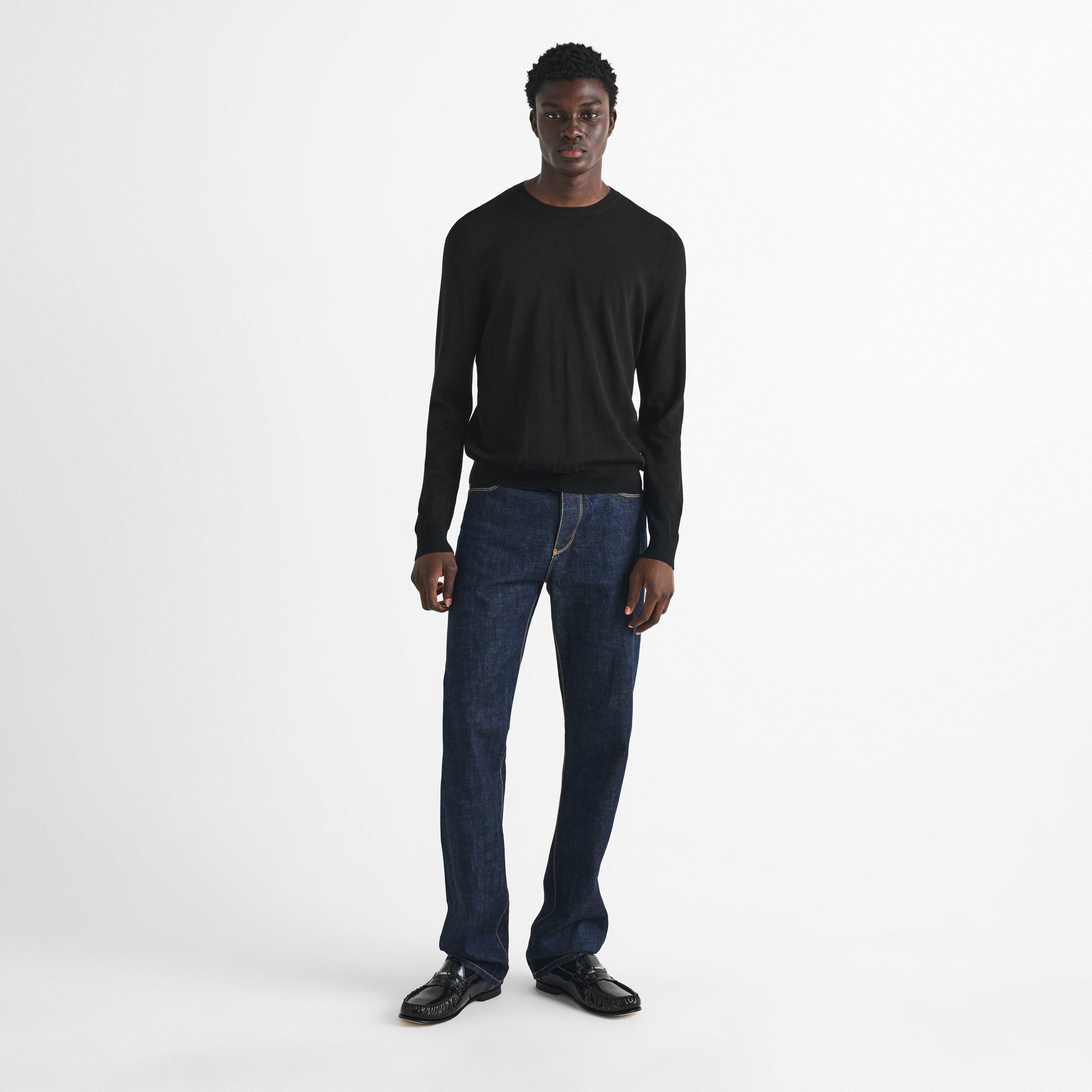 Nero - Fendi - Men's Wool Slim-Fit V-Neck Jumper - 6