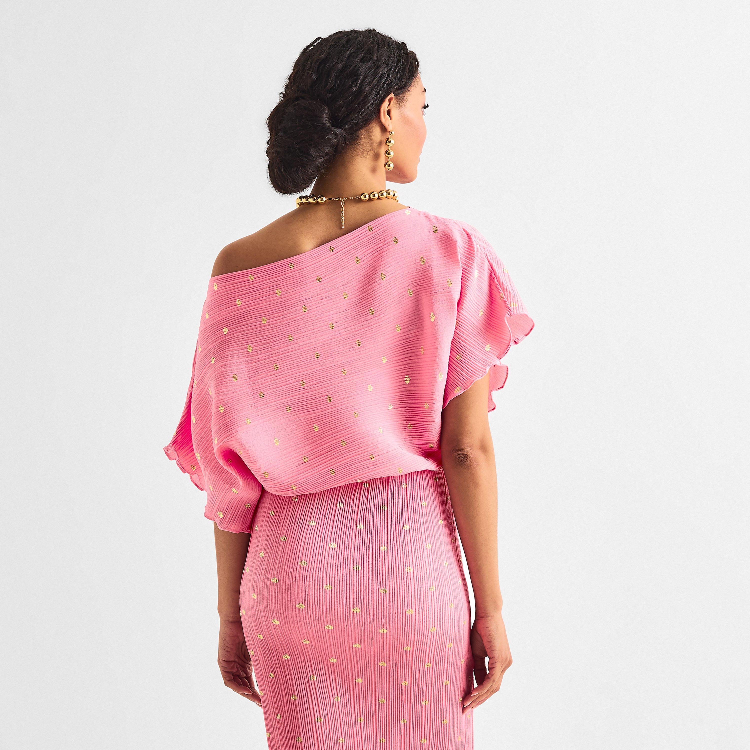 Pink - Never Fully Dressed - Womens Tilly Plisse Maxi Dress - 4