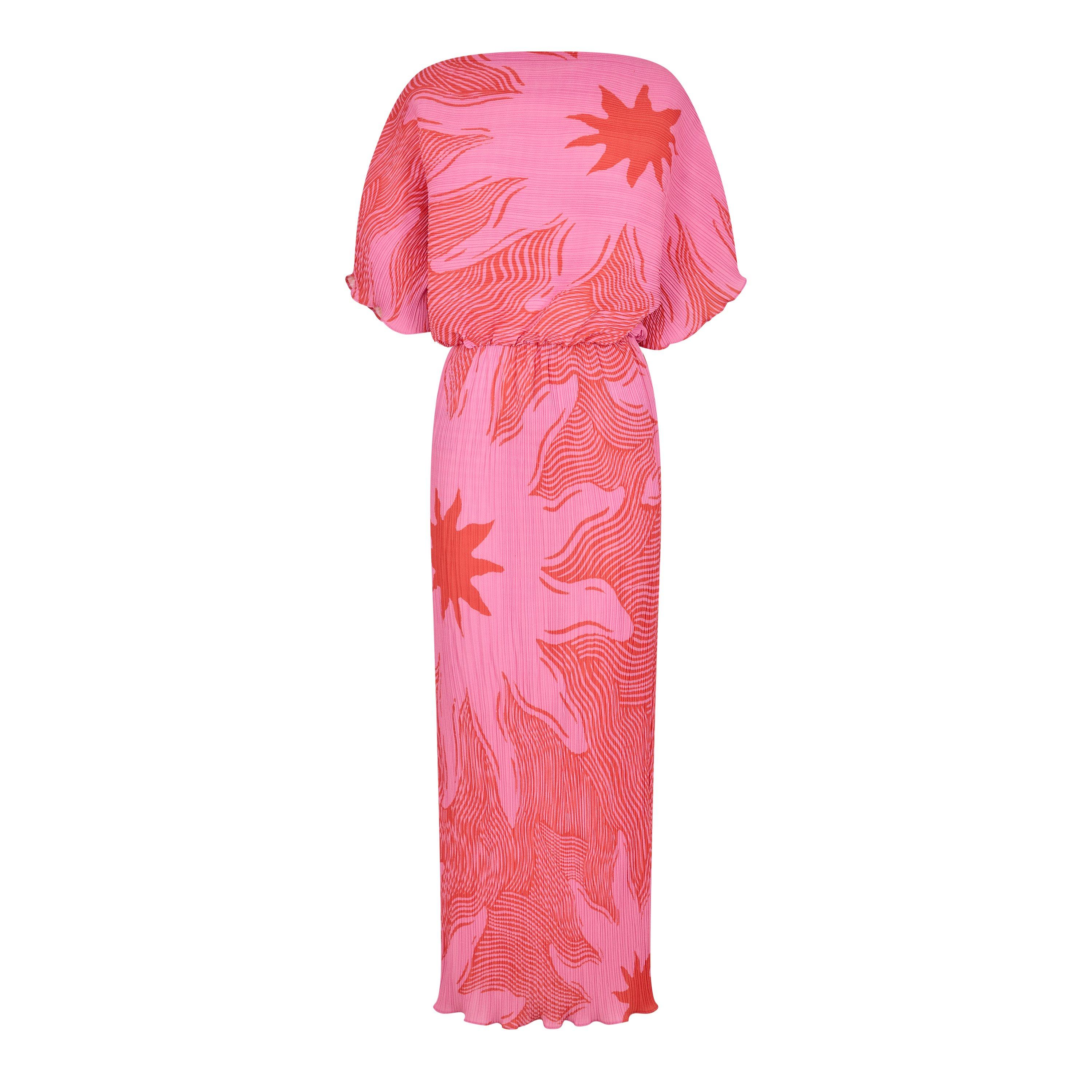 Never Fully Dressed Women's Tilly Plisse Maxi Dress - Pink - 8 (XS)