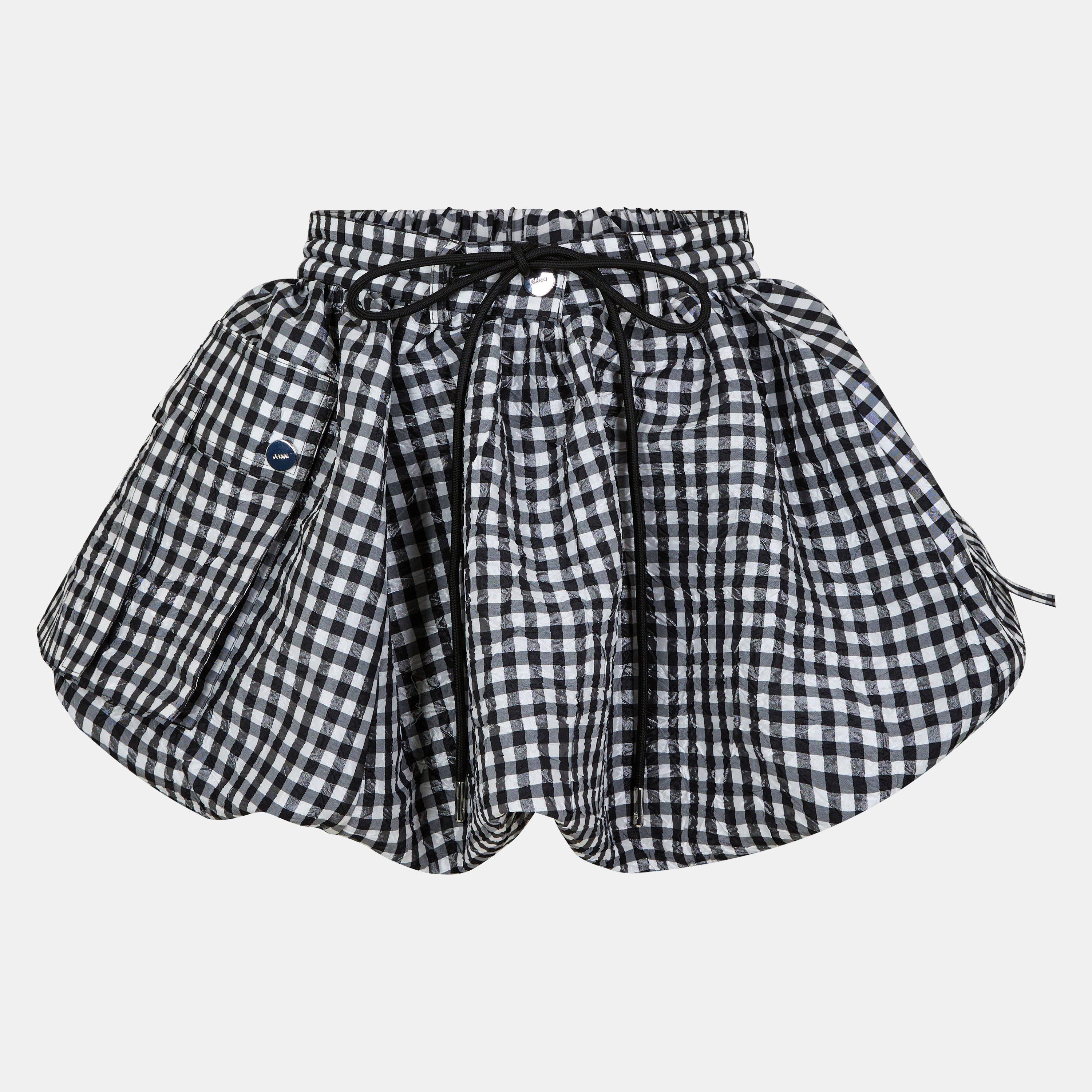 Black - Ganni - Women's High Waisted Balloon Skirt - 1