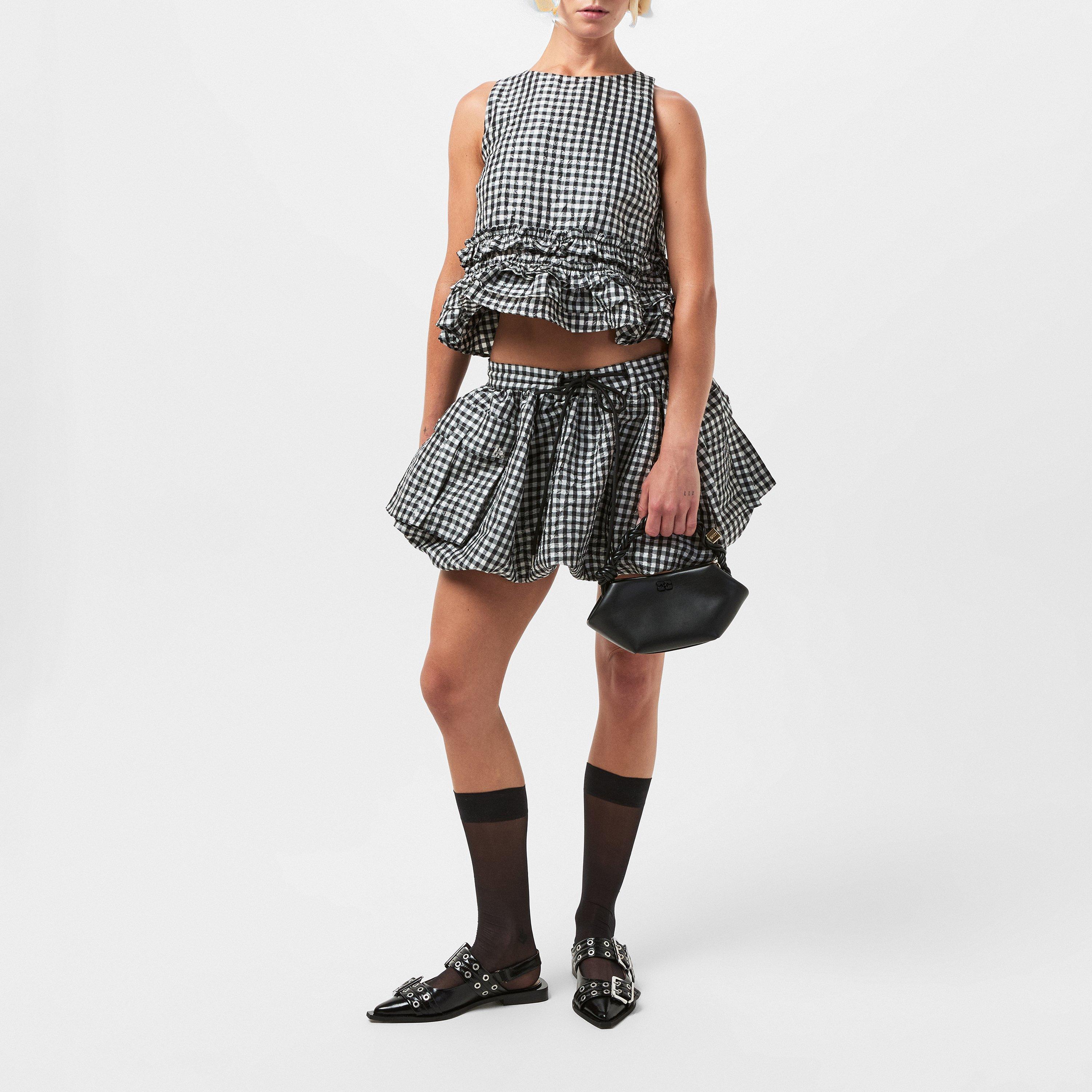 Black - Ganni - Women's Bubble Balloon Skirt - 6