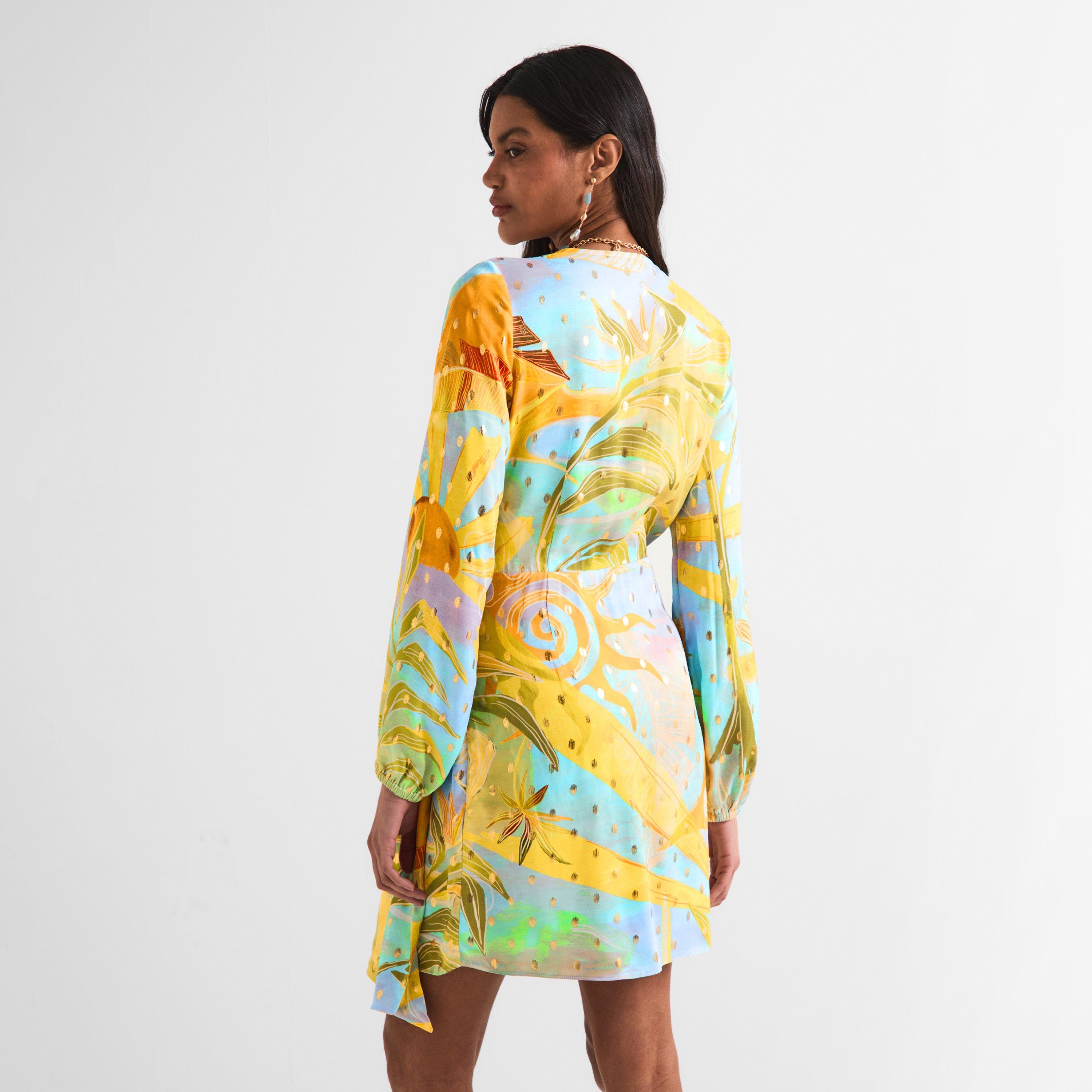 Blue - Never Fully Dressed - Women's Sky Vienna Wrap Dress - 4