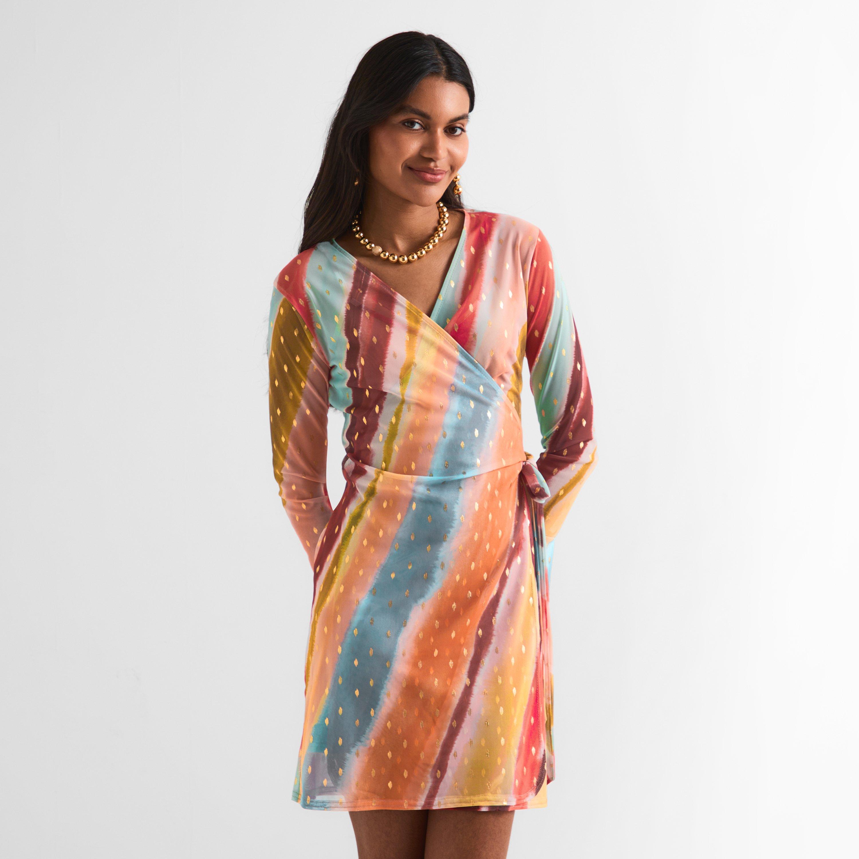 Orange - Never Fully Dressed - Women's Sunset Vienna Wrap Dress - 3