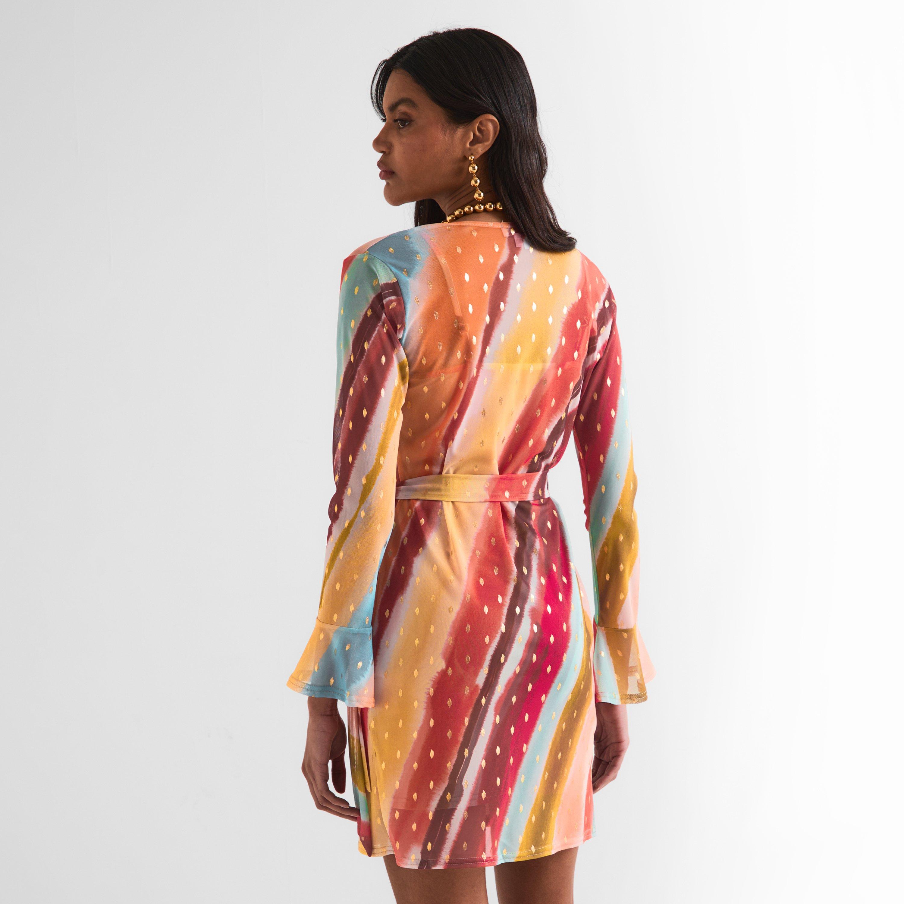 Orange - Never Fully Dressed - Women's Sunset Vienna Wrap Dress - 4