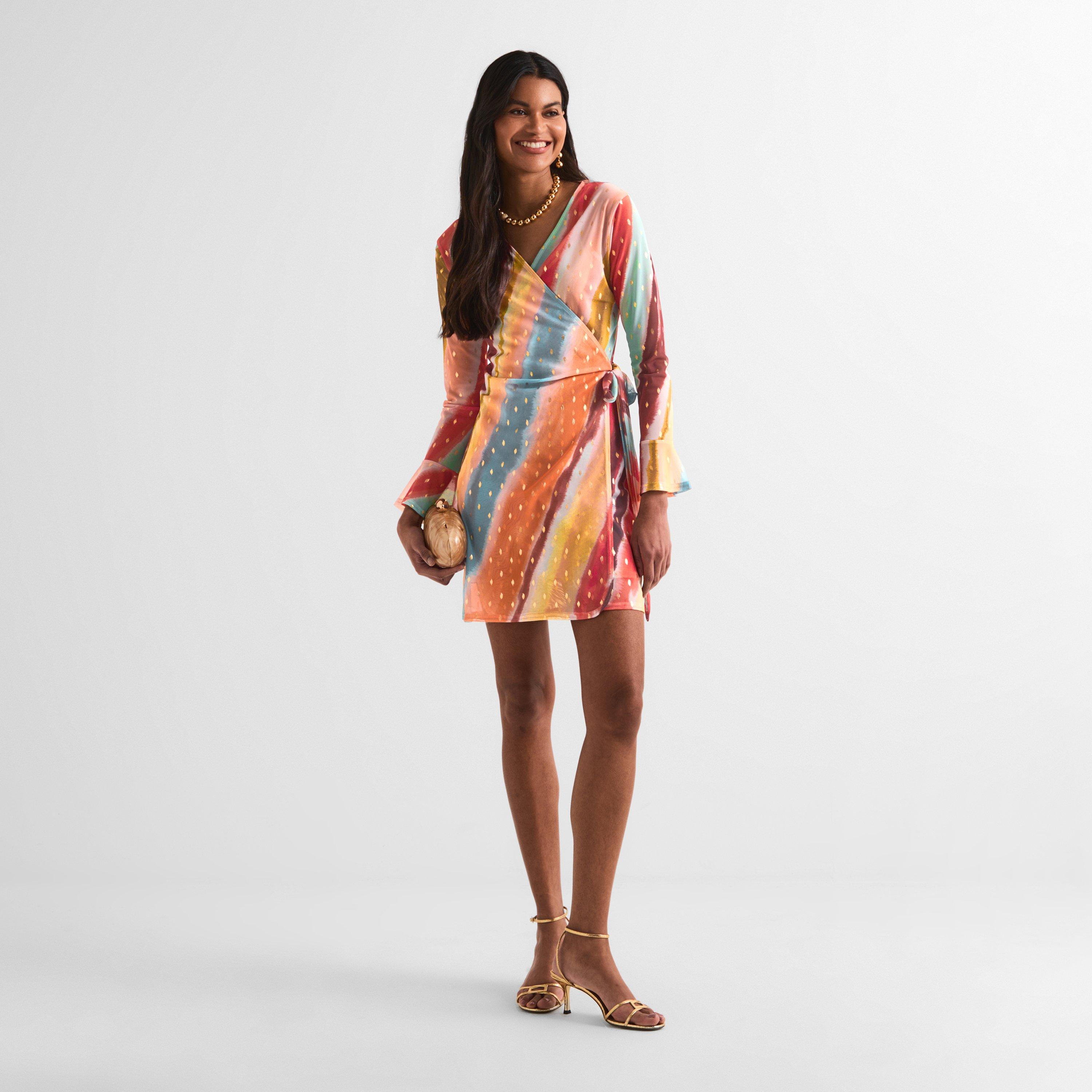 Orange - Never Fully Dressed - Women's Sunset Vienna Wrap Dress - 5