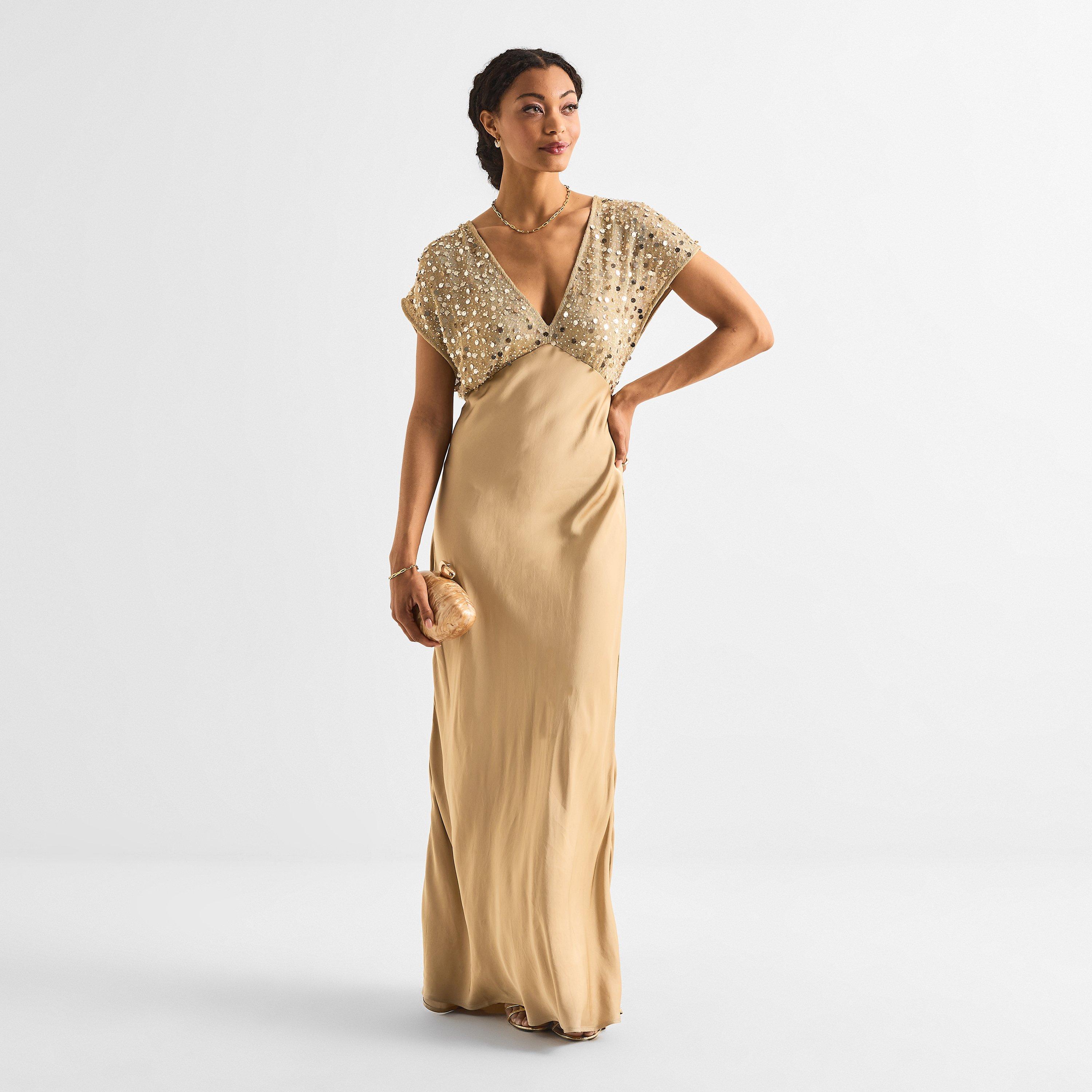 gold sequin elodie dress Elodie Long Sleeve Mini Dress main image 0