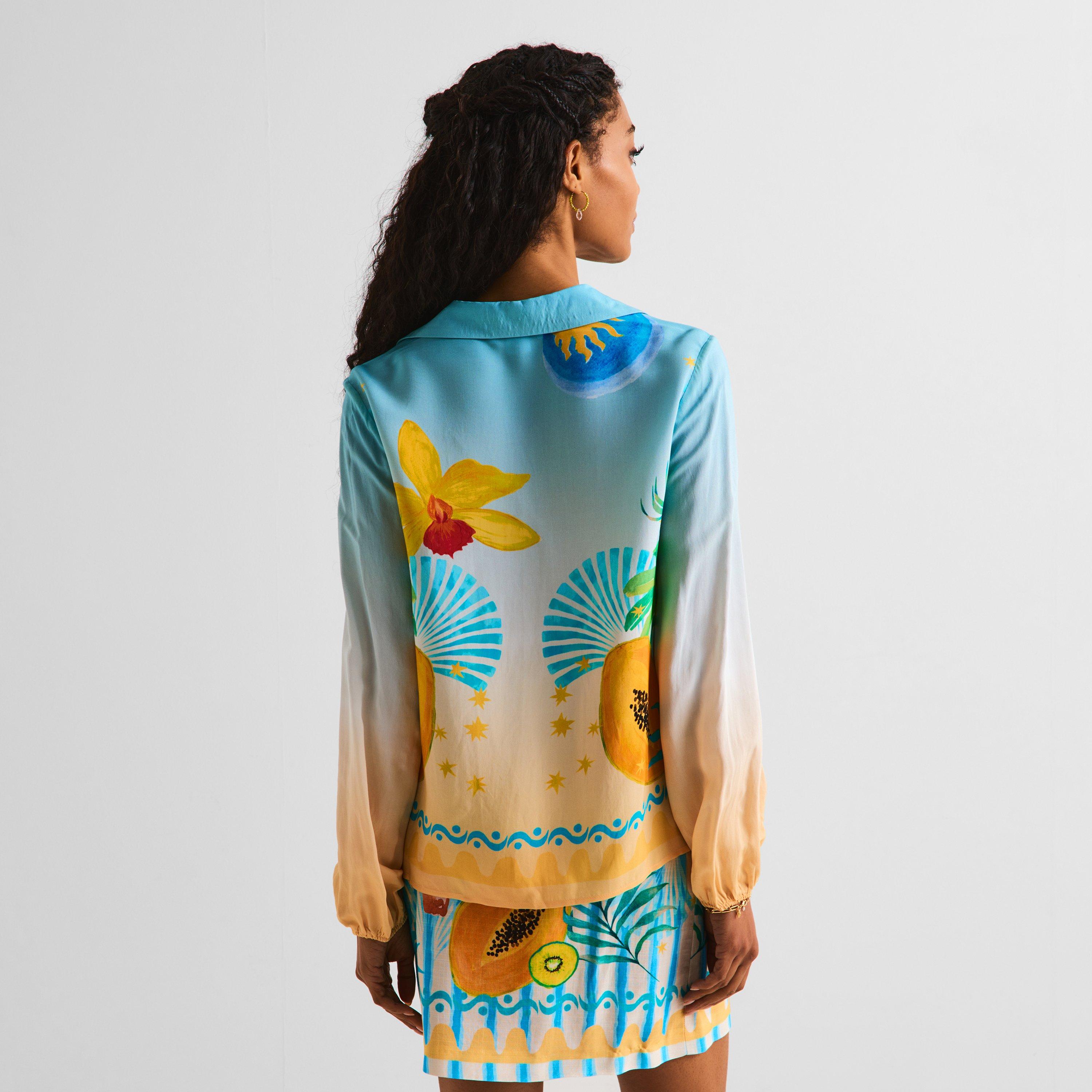 Blue - Never Fully Dressed - Women's Rio Miley Long Sleeve Patterned Shirt - 4