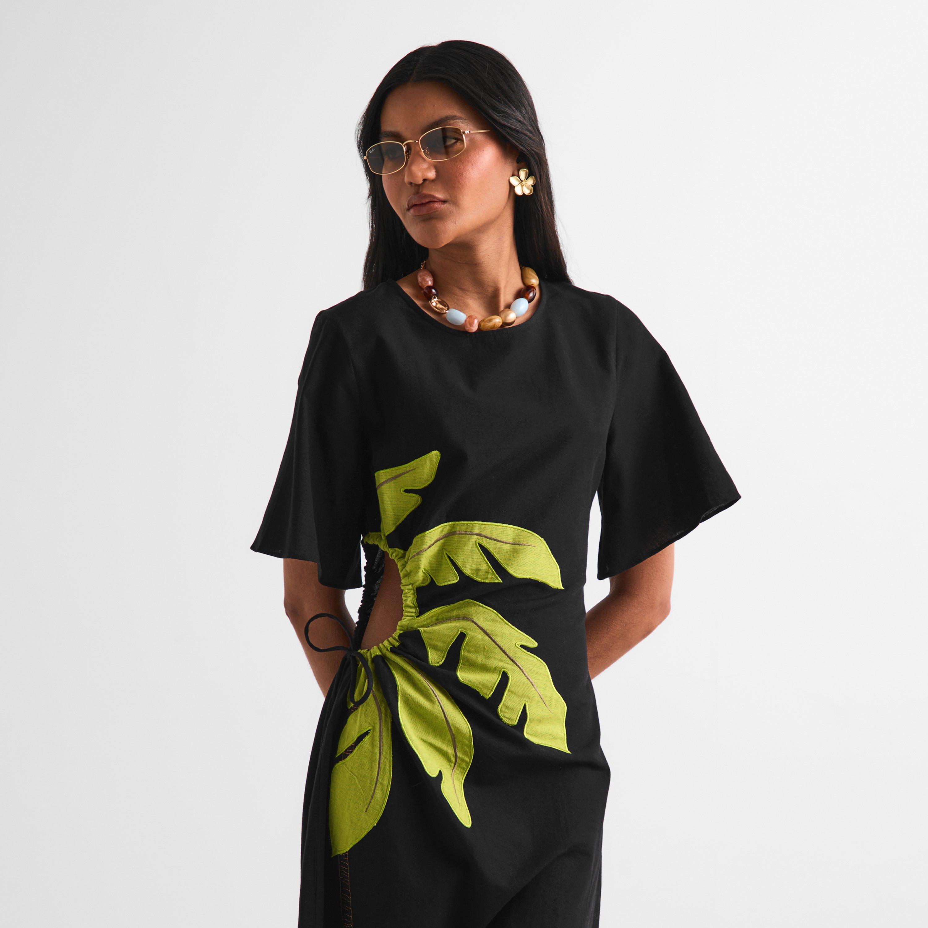 Black - Never Fully Dressed - Women's Palm River Palm Print Maxi Dress - 3