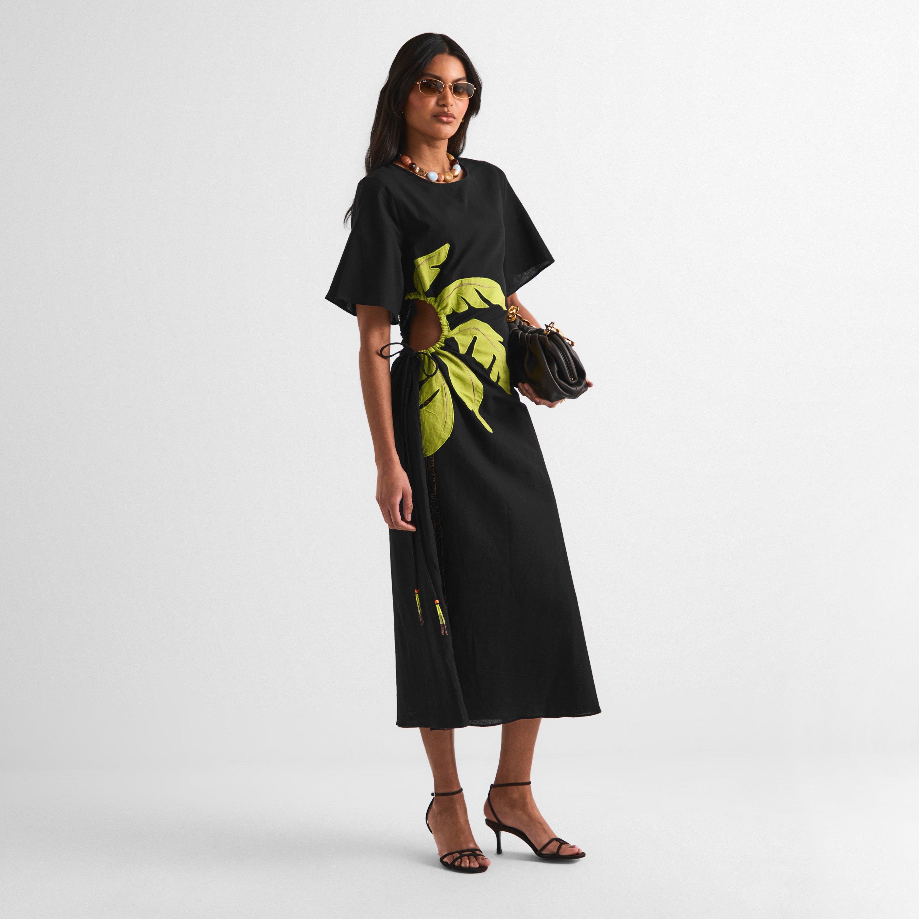 Black - Never Fully Dressed - Women's Palm River Palm Print Maxi Dress - 5