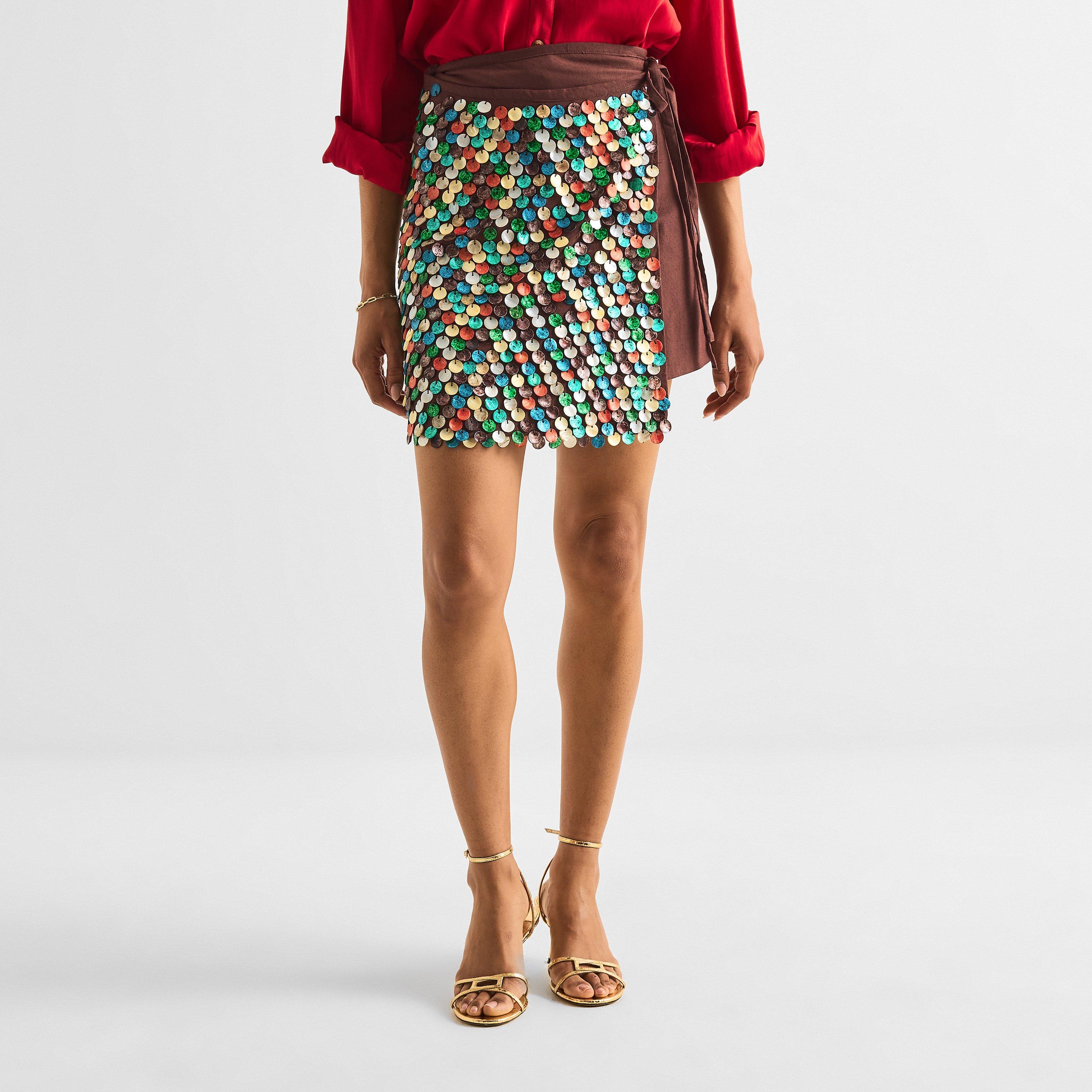 Brown - Never Fully Dressed - Women's Shell Mini Skirt - 3