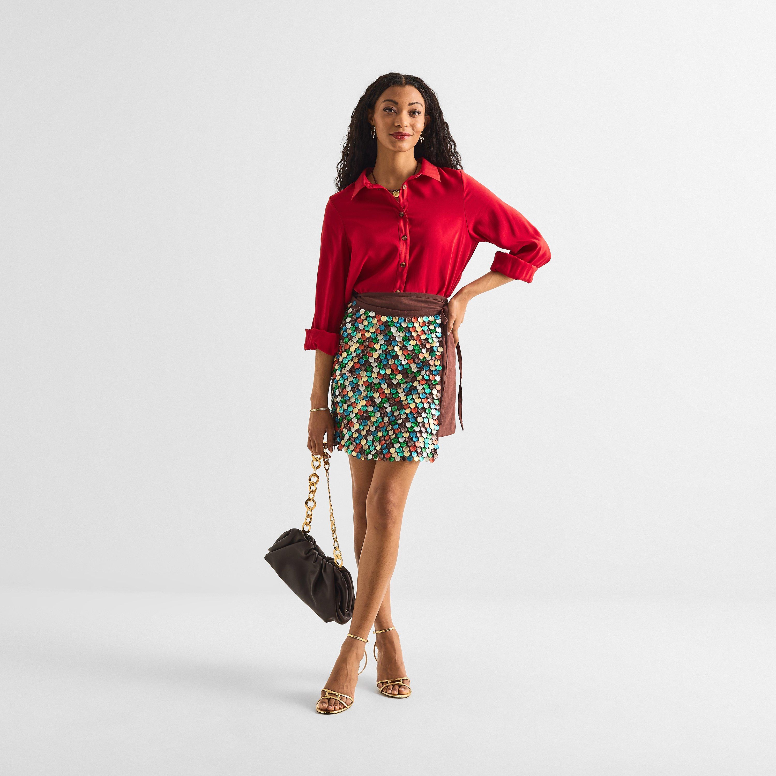 Brown - Never Fully Dressed - Women's Shell Mini Skirt - 5
