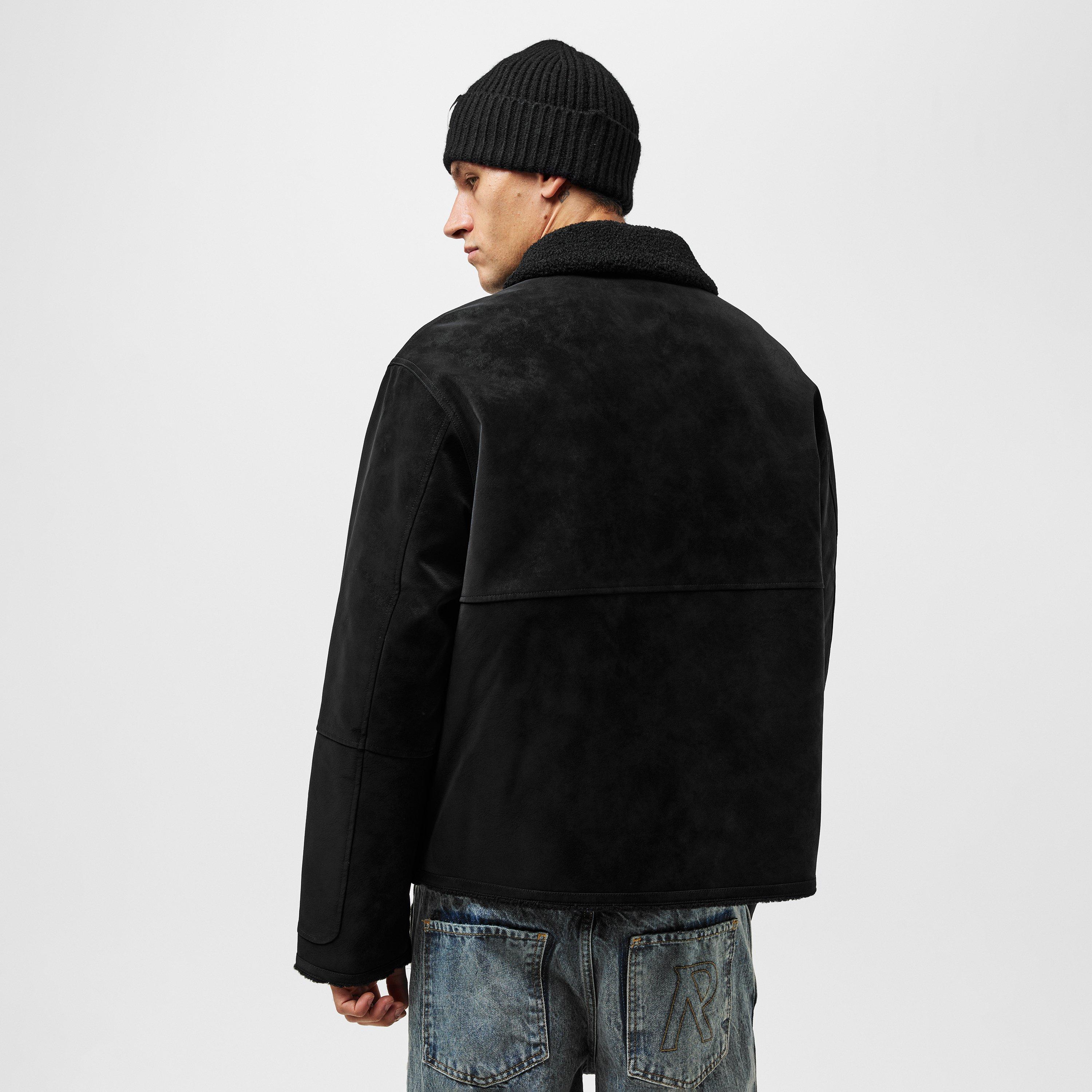 Jet Black - Represent - Men's  Tailored Fit Shearling Jacket - 4
