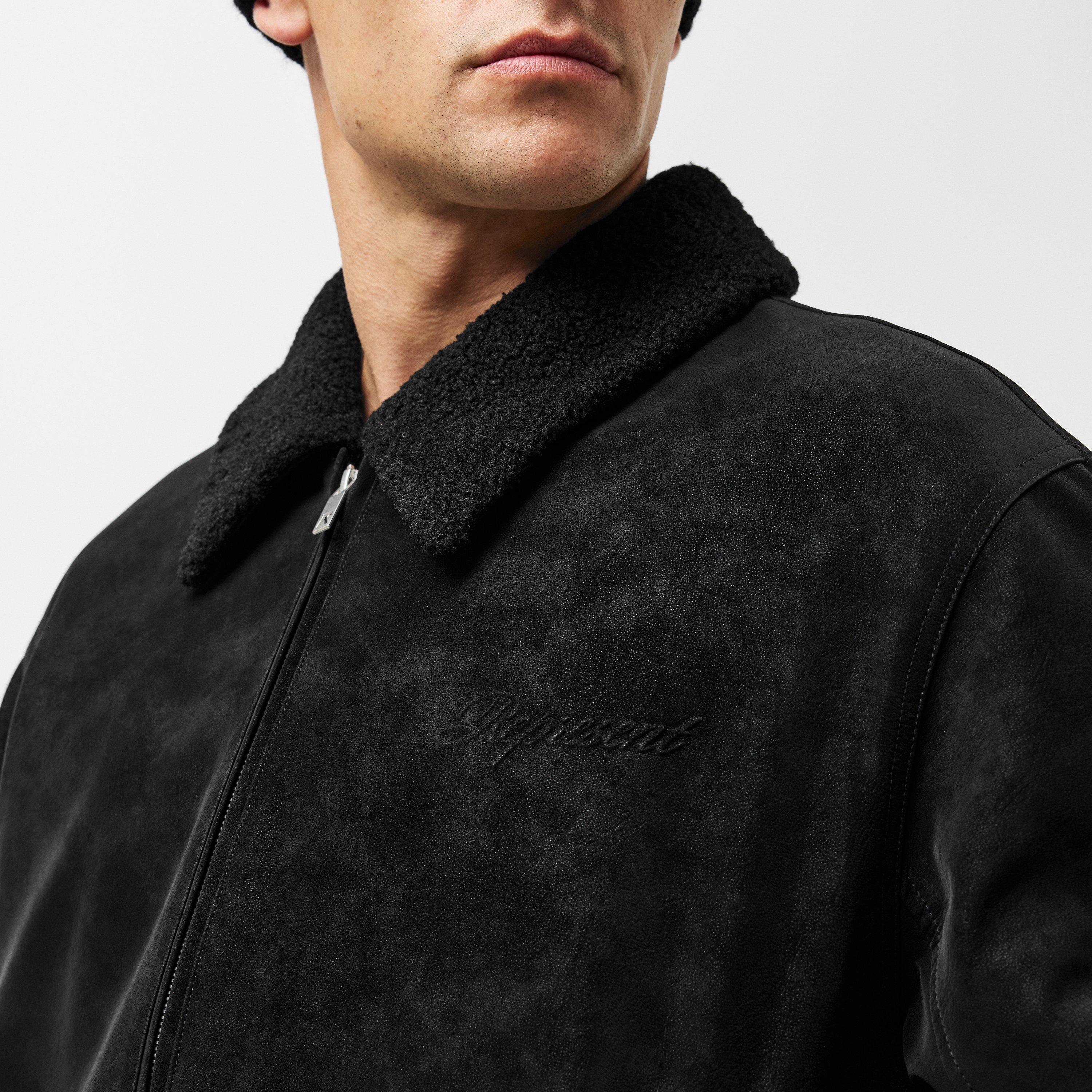 Jet Black - Represent - Men's  Tailored Fit Shearling Jacket - 5