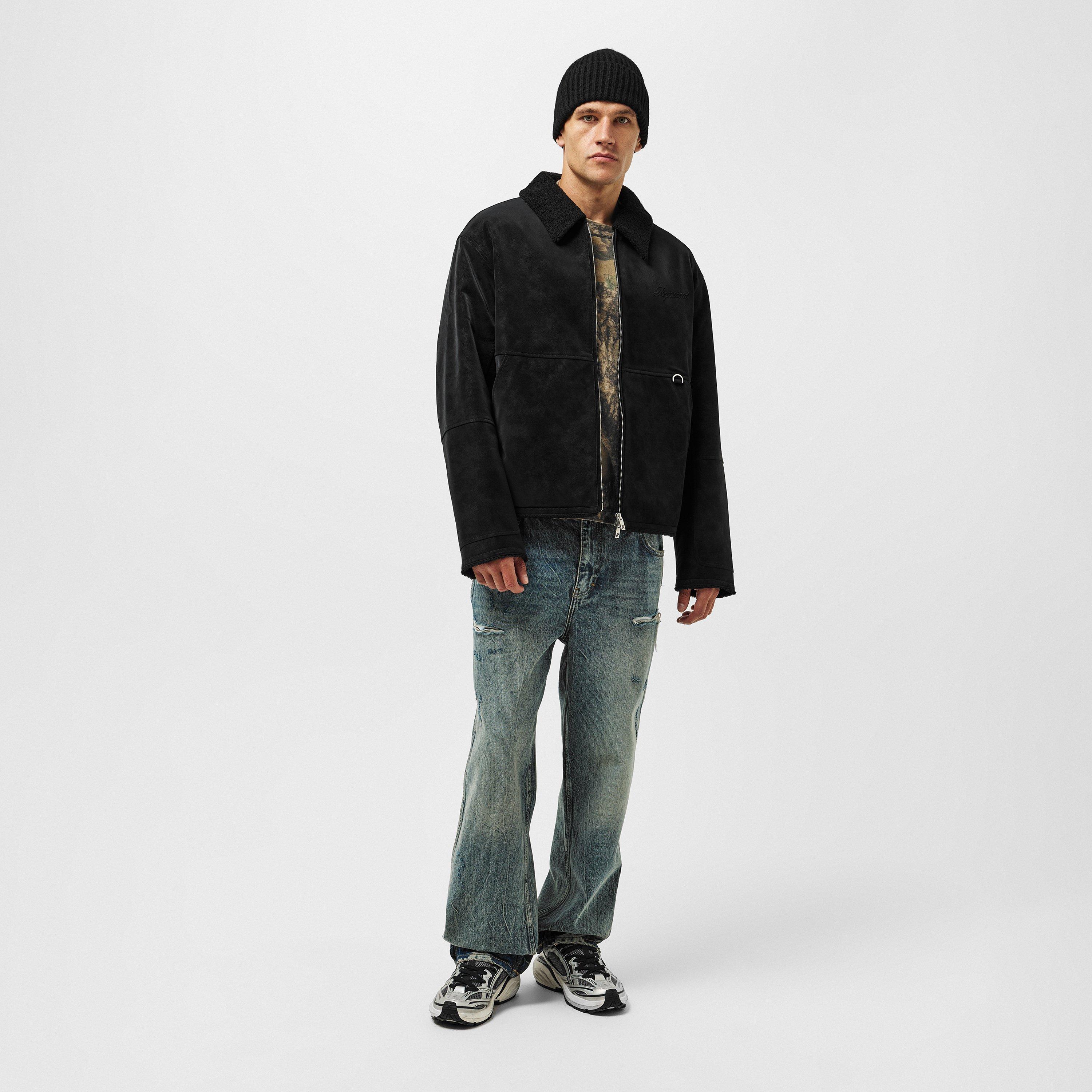 Jet Black - Represent - Men's  Tailored Fit Shearling Jacket - 6
