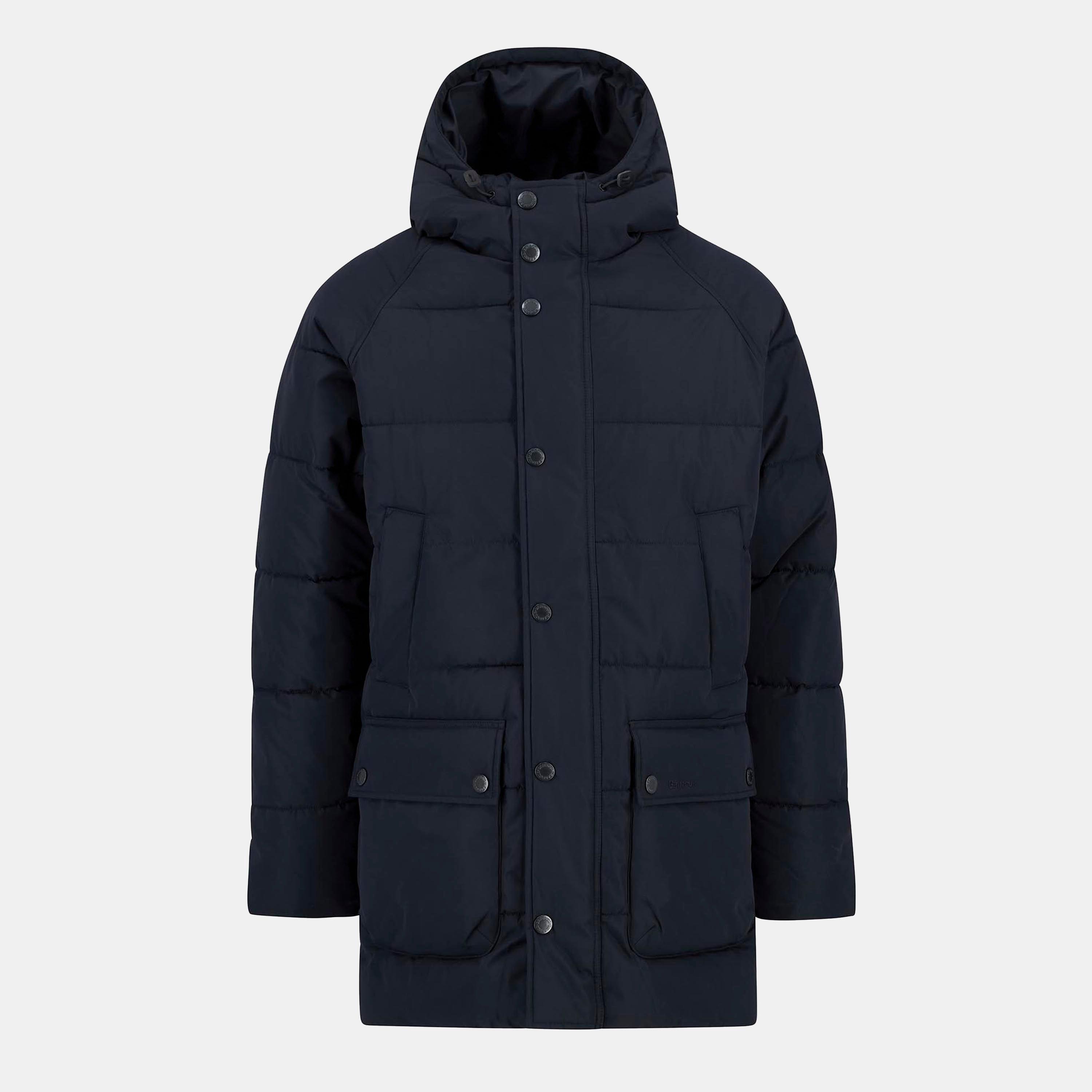 Dark Navy NY91 - Barbour - Men's Bedale Hooded Long Sleeve Long Puffer Jacket - 1