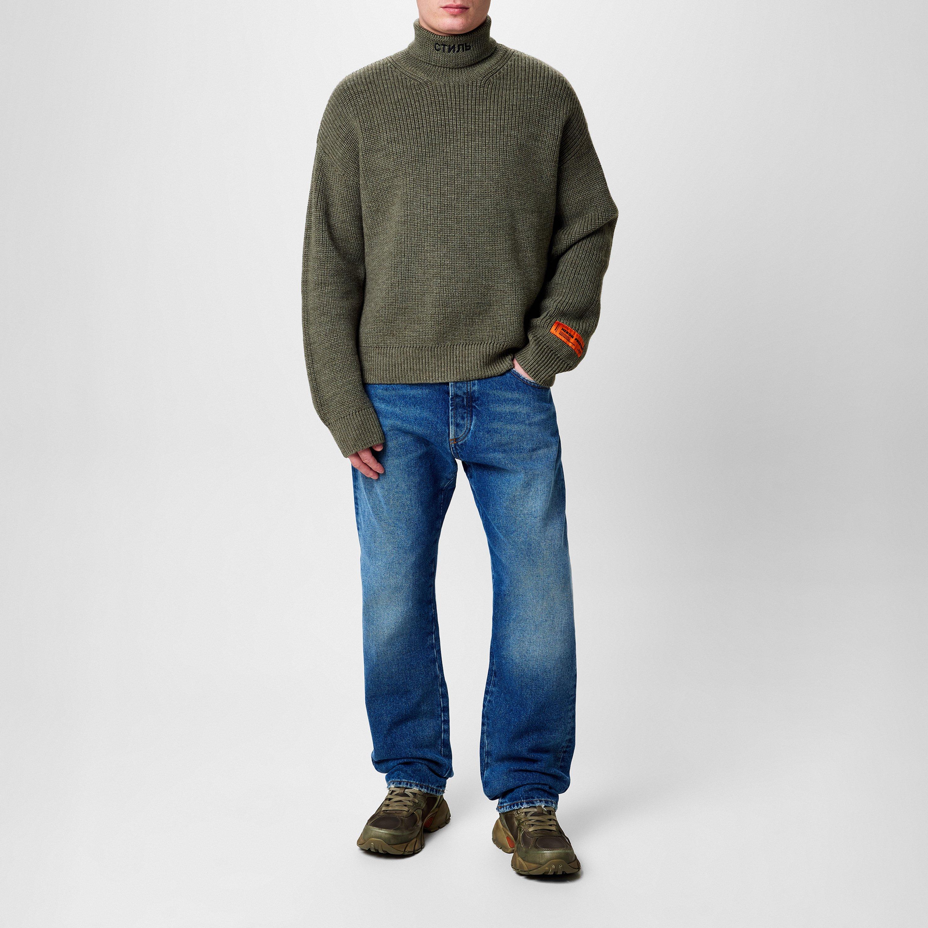 Olive Green - Heron Preston - Men's Crew Neck Jumper - 4