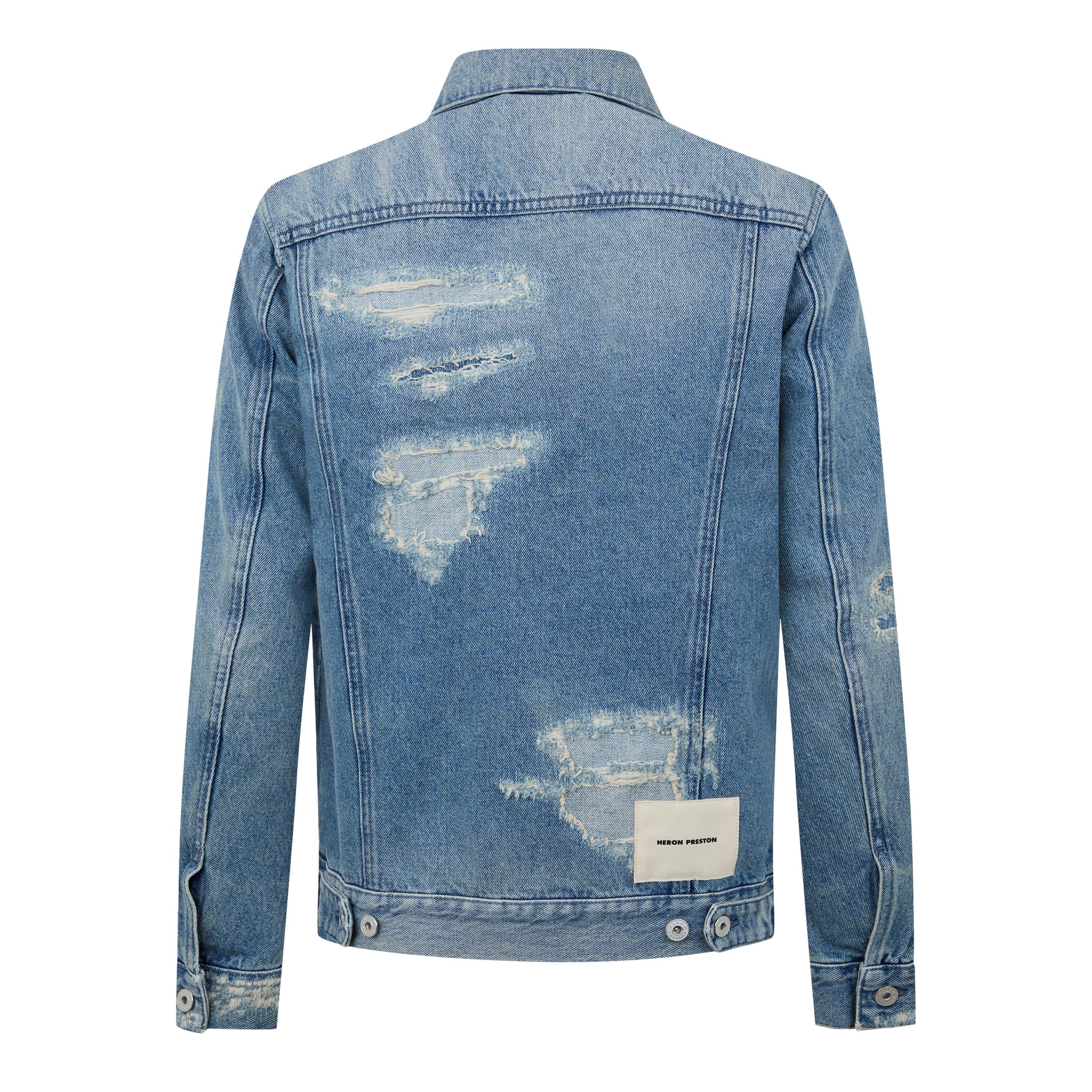Vintage Blue - Heron Preston - Men's Super Distressed Denim Jacket - 2