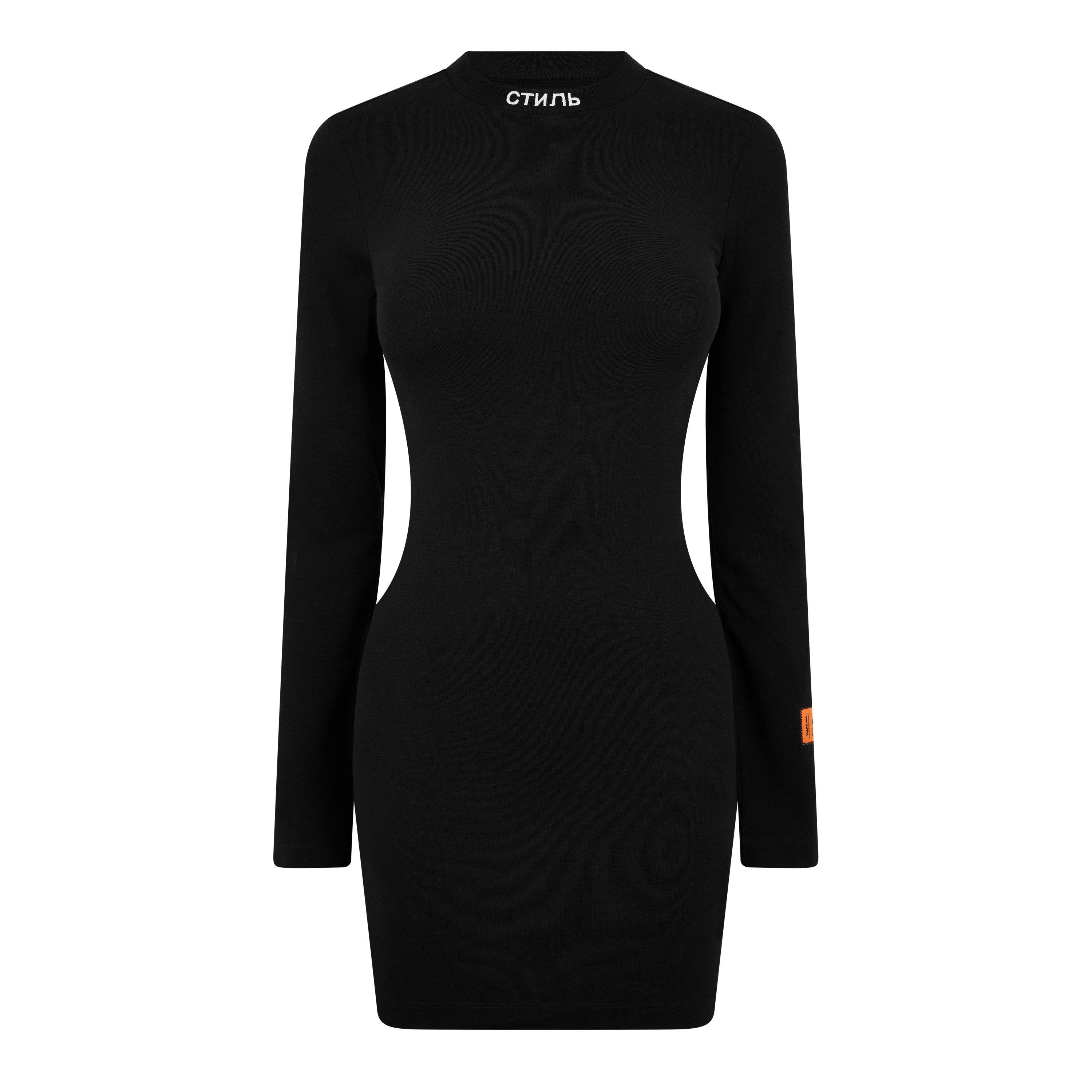 Black/White - Heron Preston - Women's Long-Sleeve Mini Bodycon Dress - 5
