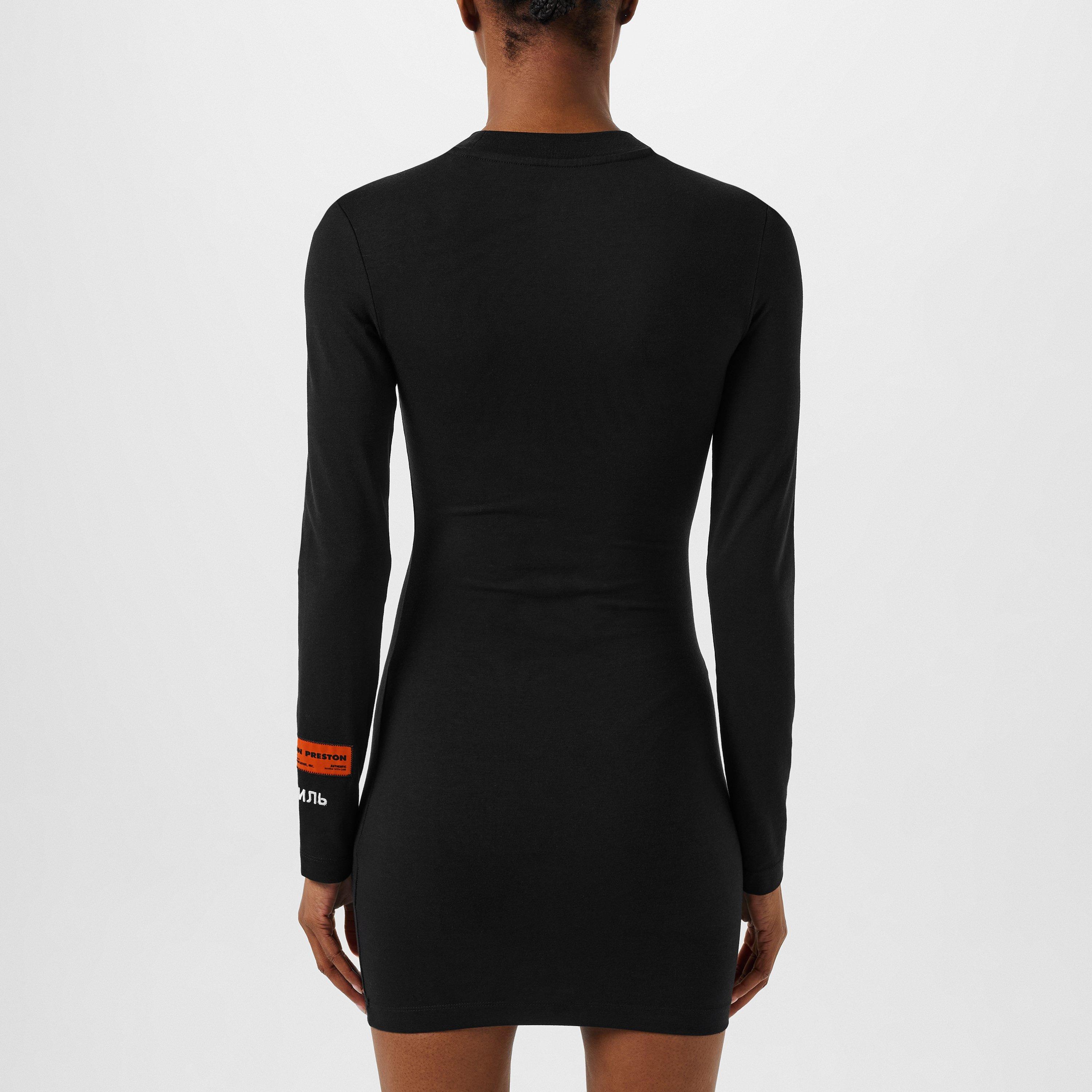 Black/White - Heron Preston - Women's Long-Sleeve Mini Bodycon Dress - 3