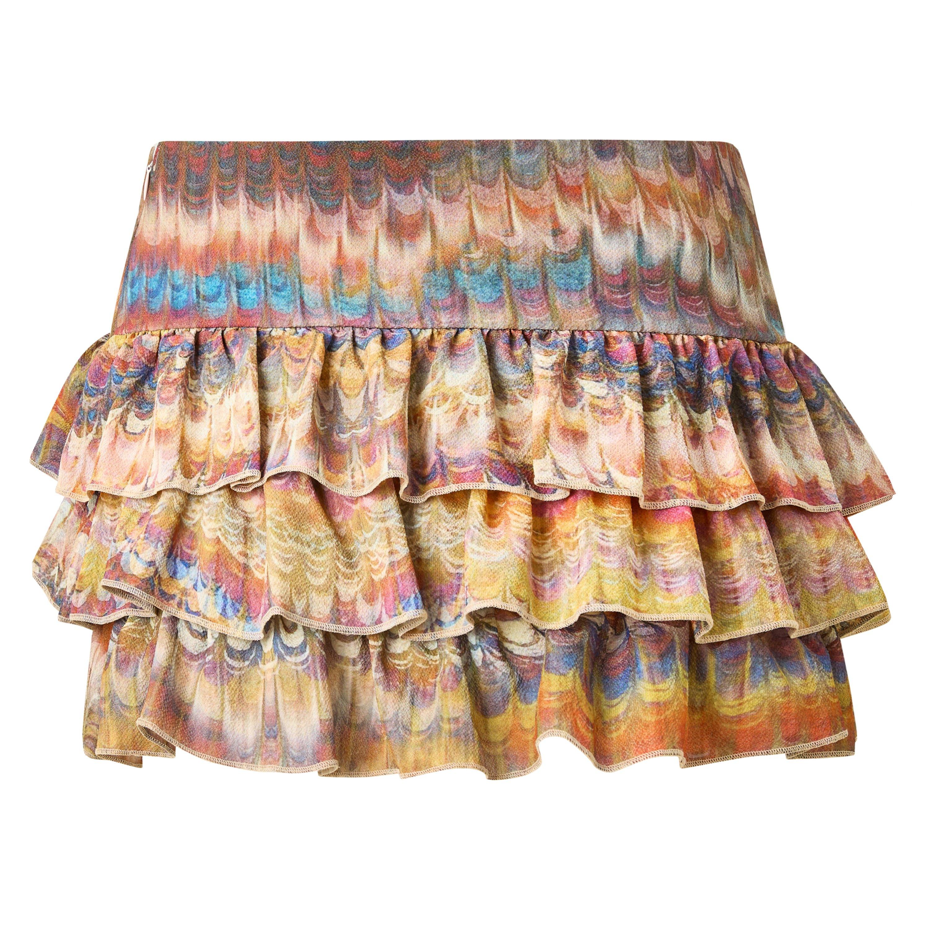 Multi - Grace Jacob - Women's Tora Ruffle Mini Skirt - 2