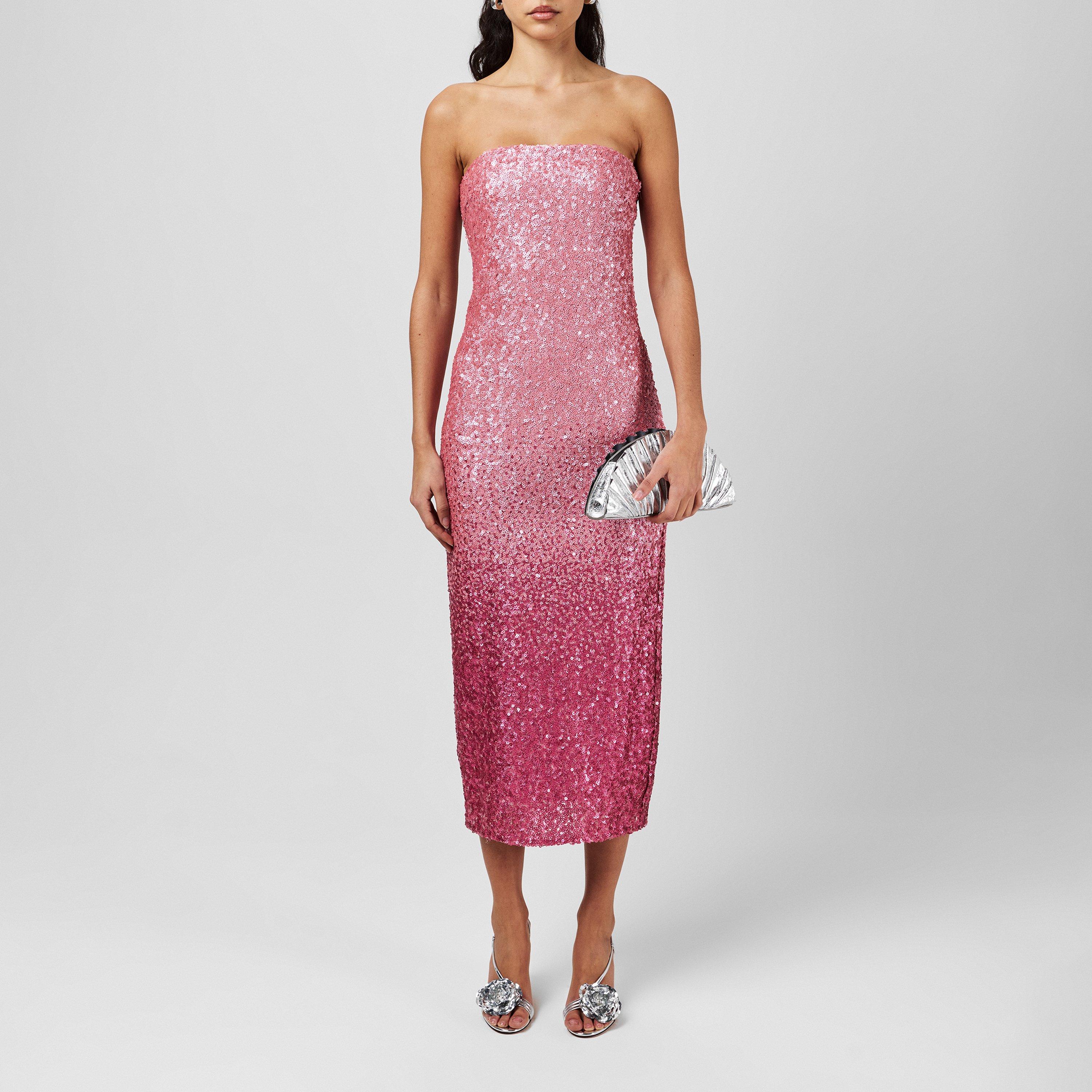Pink Ombre - LoveshackFancy - Women's Stasia Sequined Ombré Maxi Dress - 1