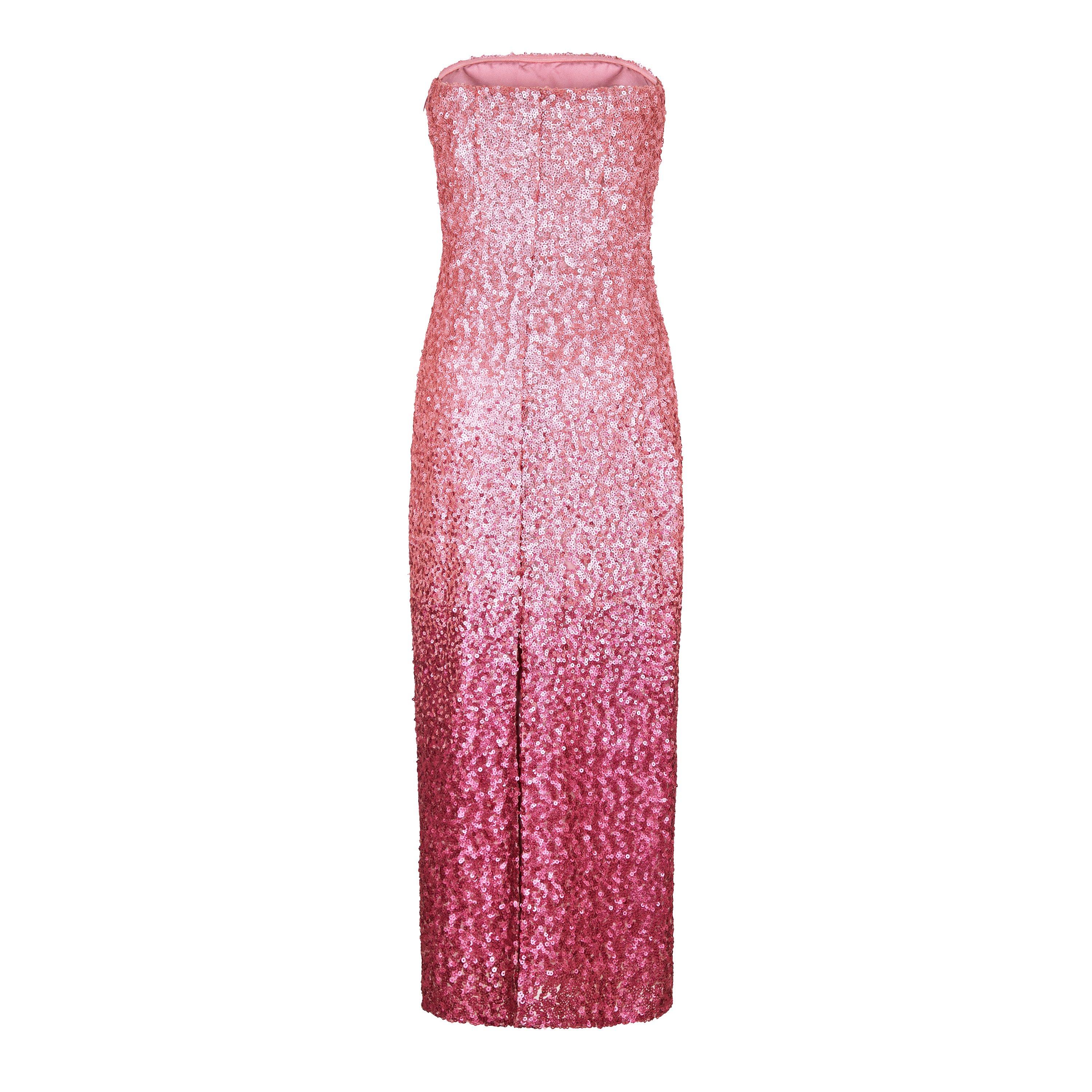 Pink Ombre - LoveshackFancy - Women's Stasia Sequined Ombré Maxi Dress - 6