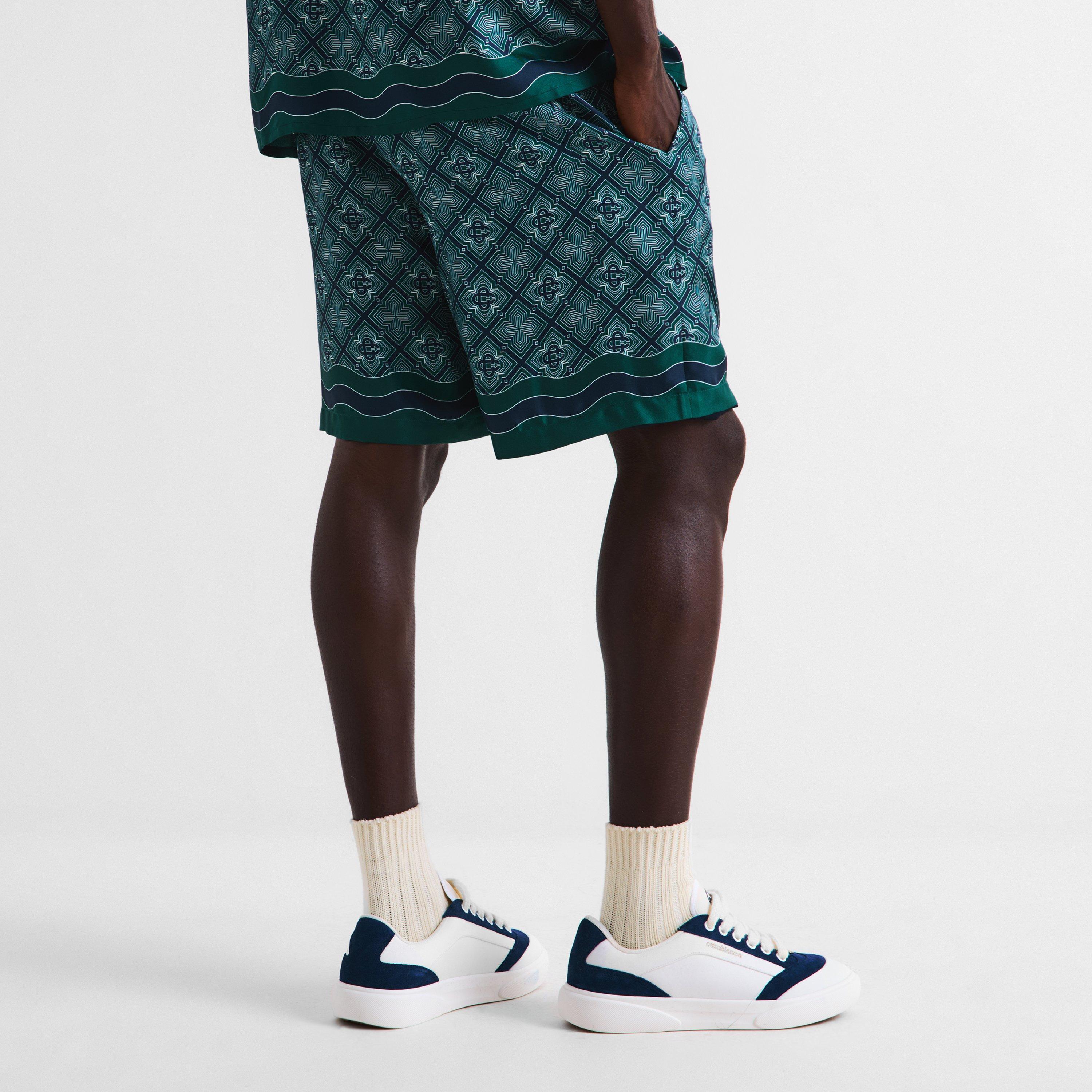 Black/Green - Casablanca - Casa Mono Silk Short Sn63 - 4