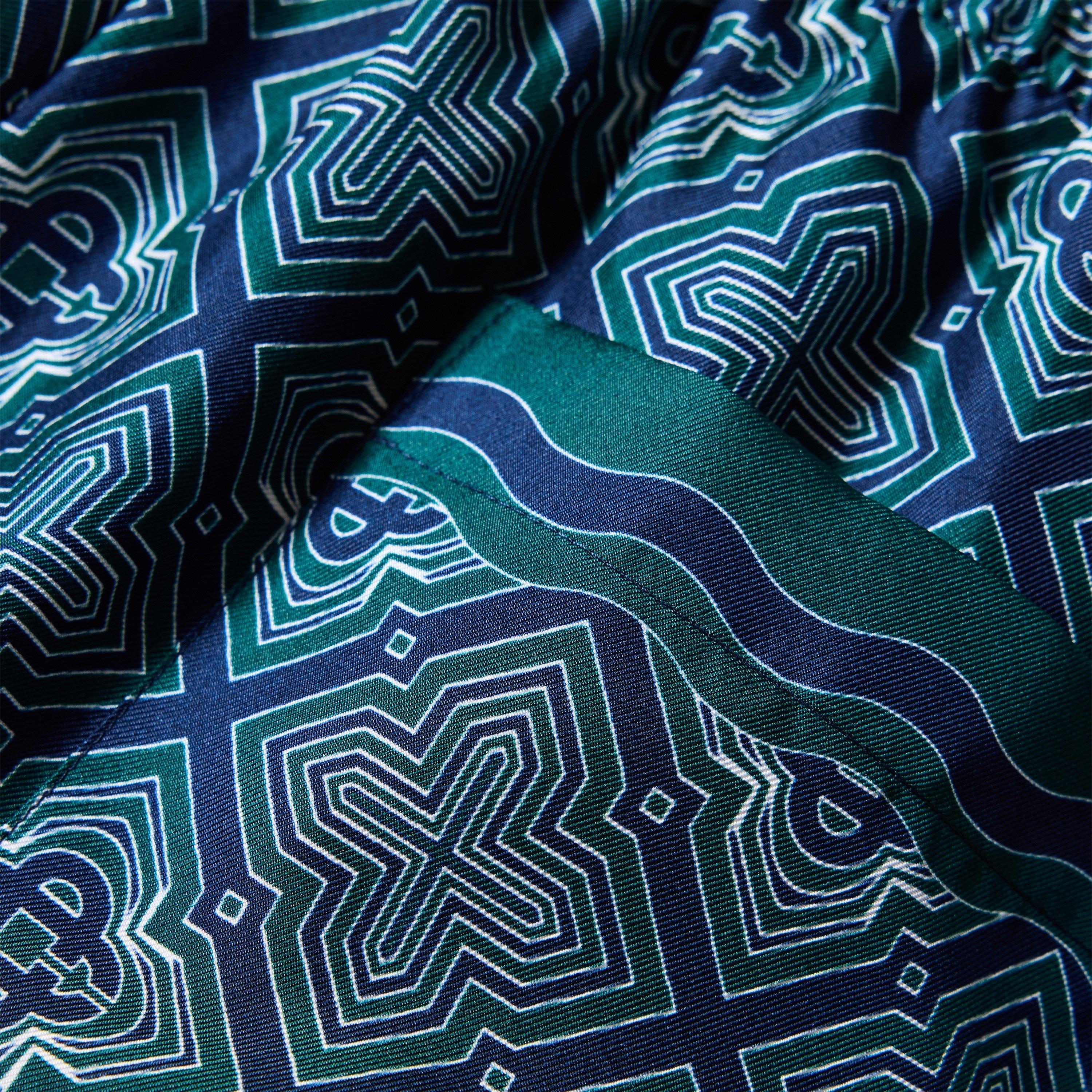 Black/Green - Casablanca - Casa Mono Silk Short Sn63 - 3
