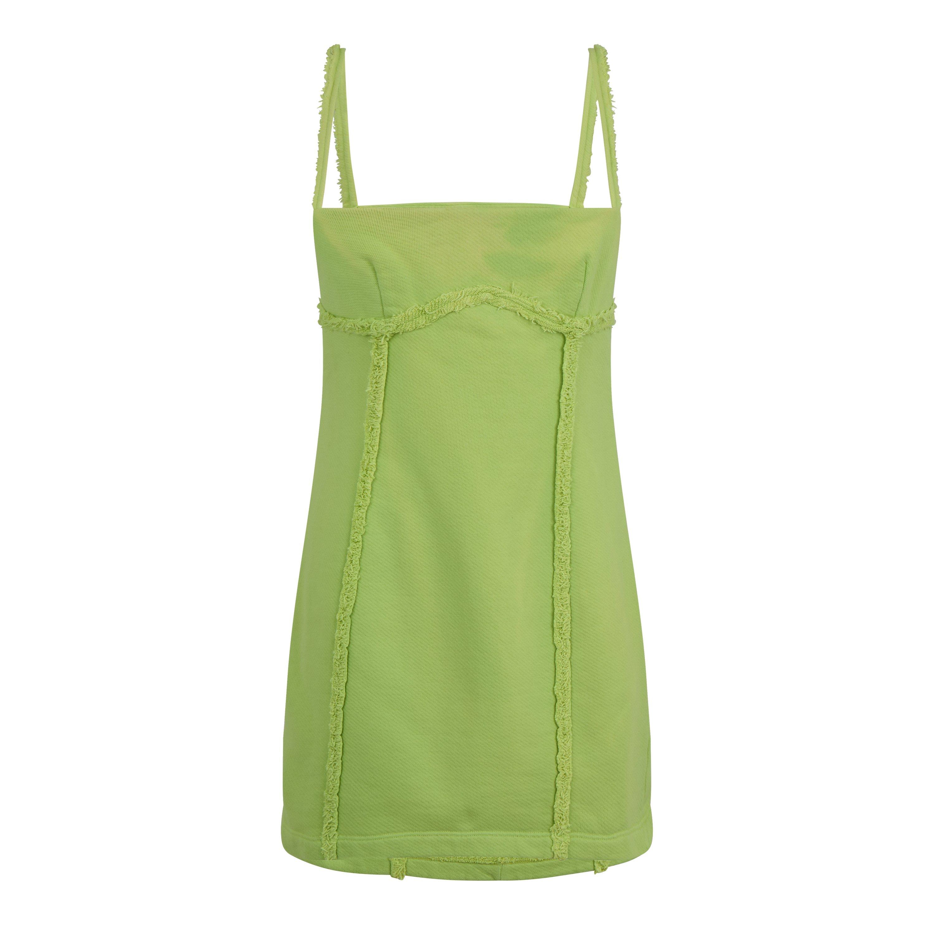 Yellow Fluo - Off White - Women's Laundry Fleece Mini Dress, Pencil Style - 1