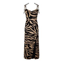 Off White Zebra Midi Dress