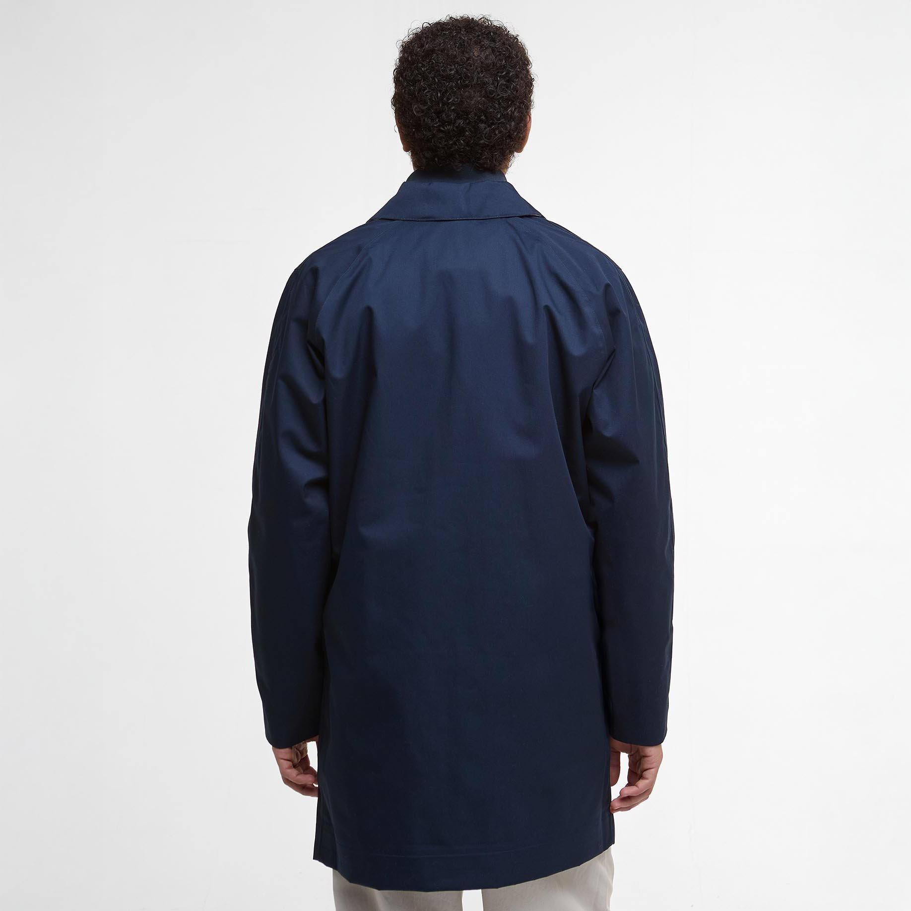 Navy NY75 - Barbour - Men's Lorden Thigh Length Long Sleeve Button Mac - 3