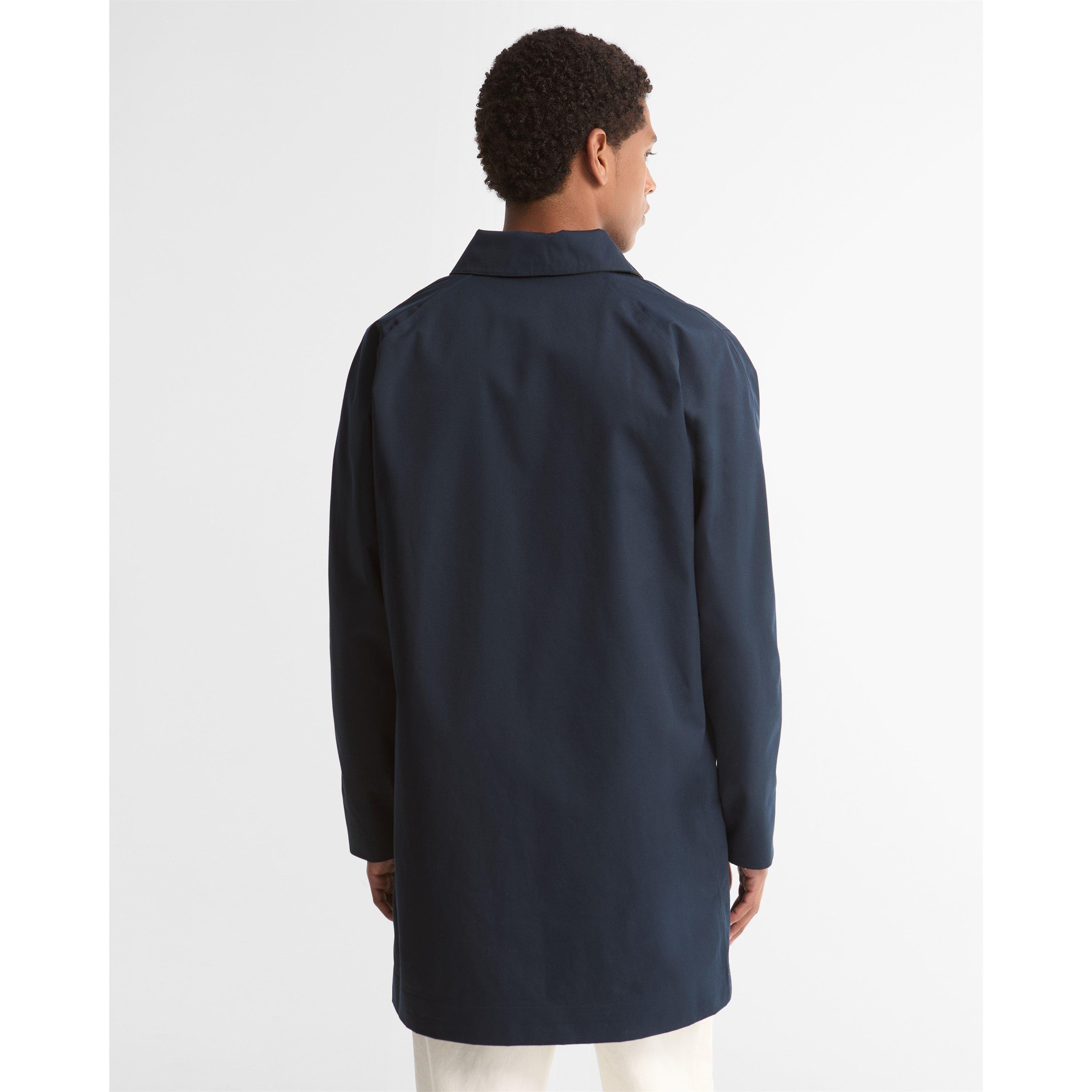 Navy NY76 - Barbour - Men's Lorden Thigh Length Long Sleeve Button Mac - 5