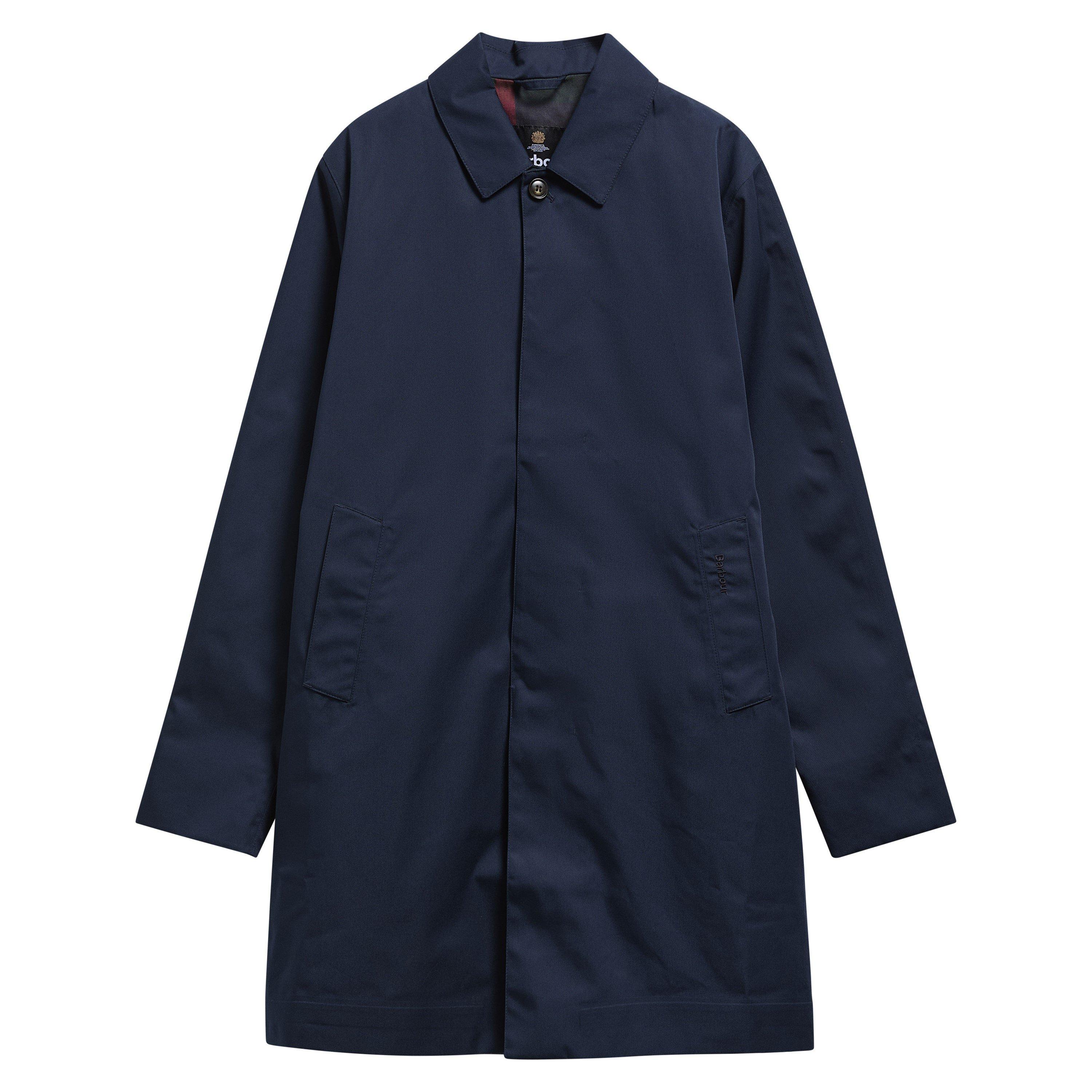 Navy NY76 - Barbour - Men's Lorden Thigh Length Long Sleeve Button Mac - 6