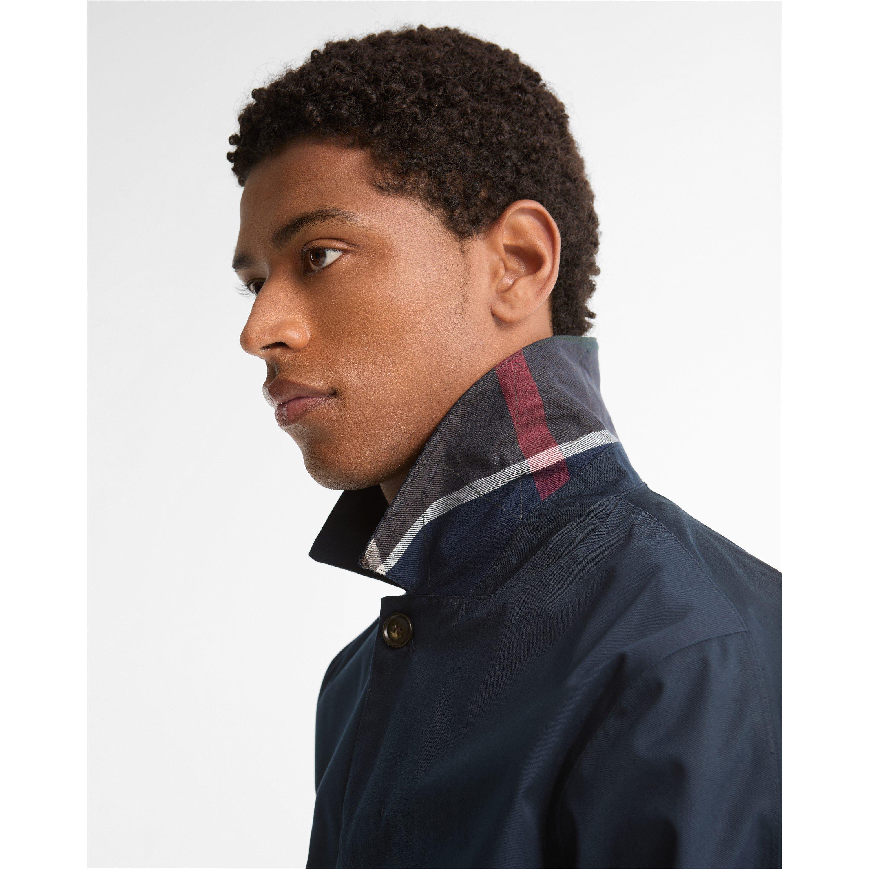 Navy NY76 - Barbour - Men's Lorden Thigh Length Long Sleeve Button Mac - 7