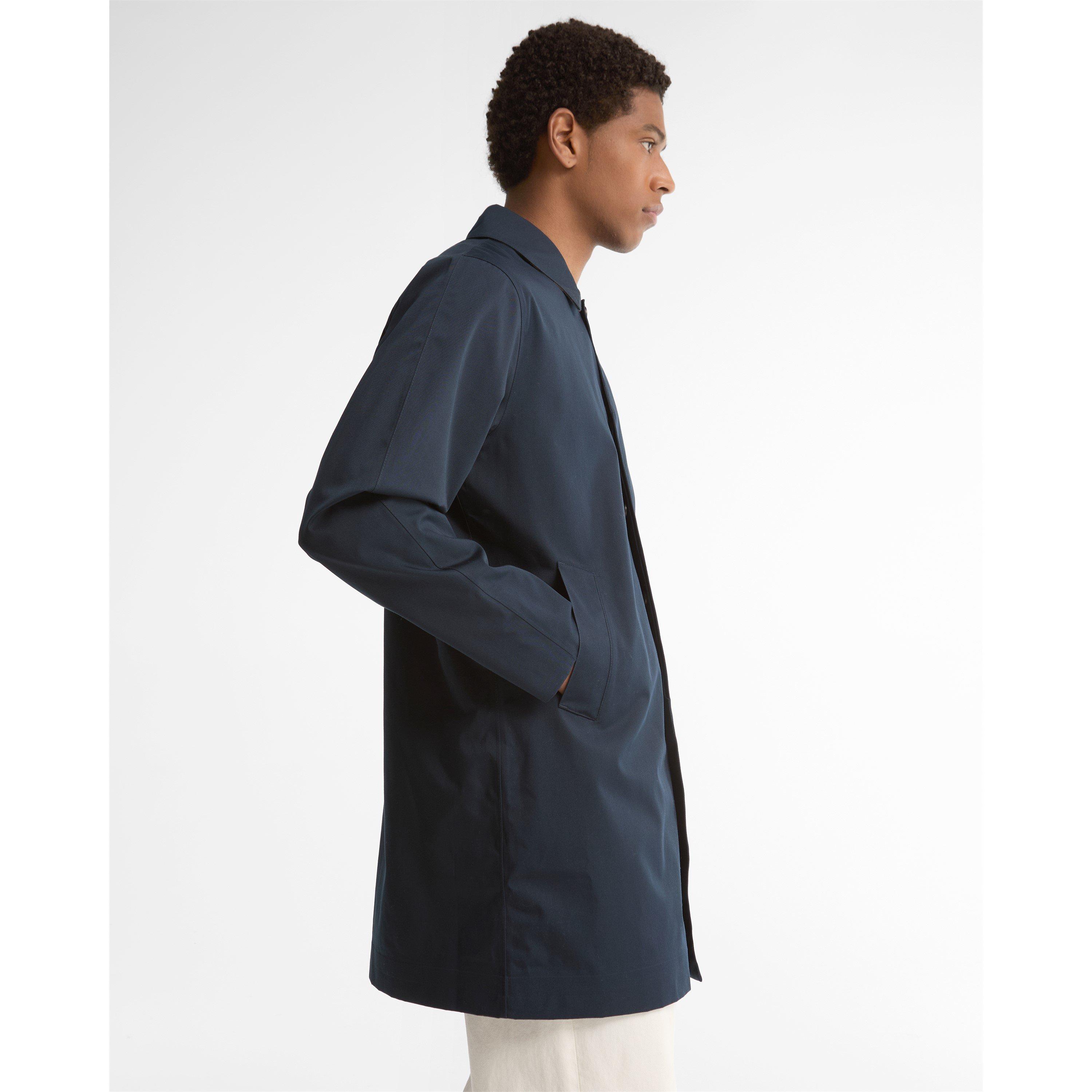 Navy NY76 - Barbour - Men's Lorden Thigh Length Long Sleeve Button Mac - 8