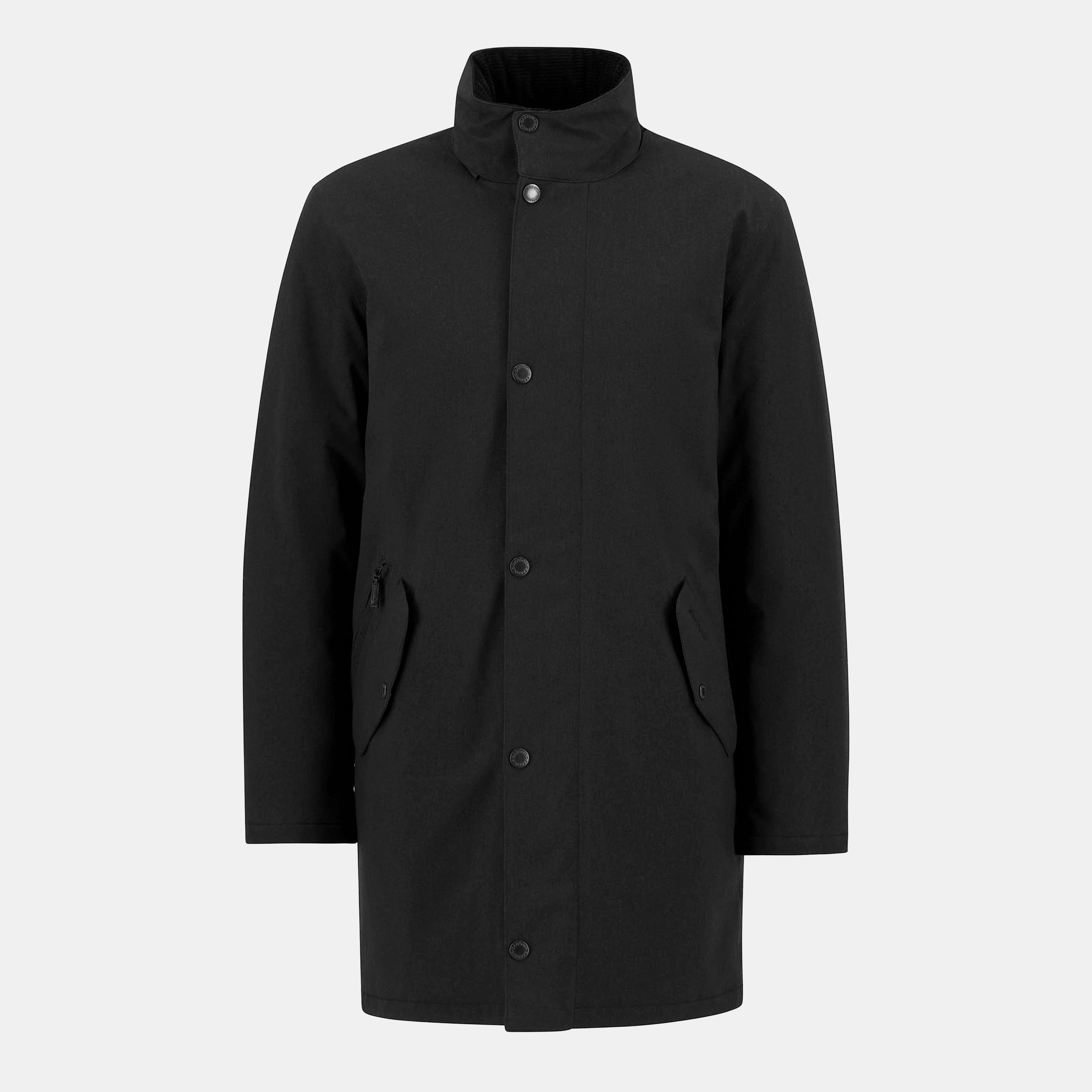 Black BK11 - Barbour - Men's Winter Powell Waterproof Long Sleeve Long Puffer Jacket - 1