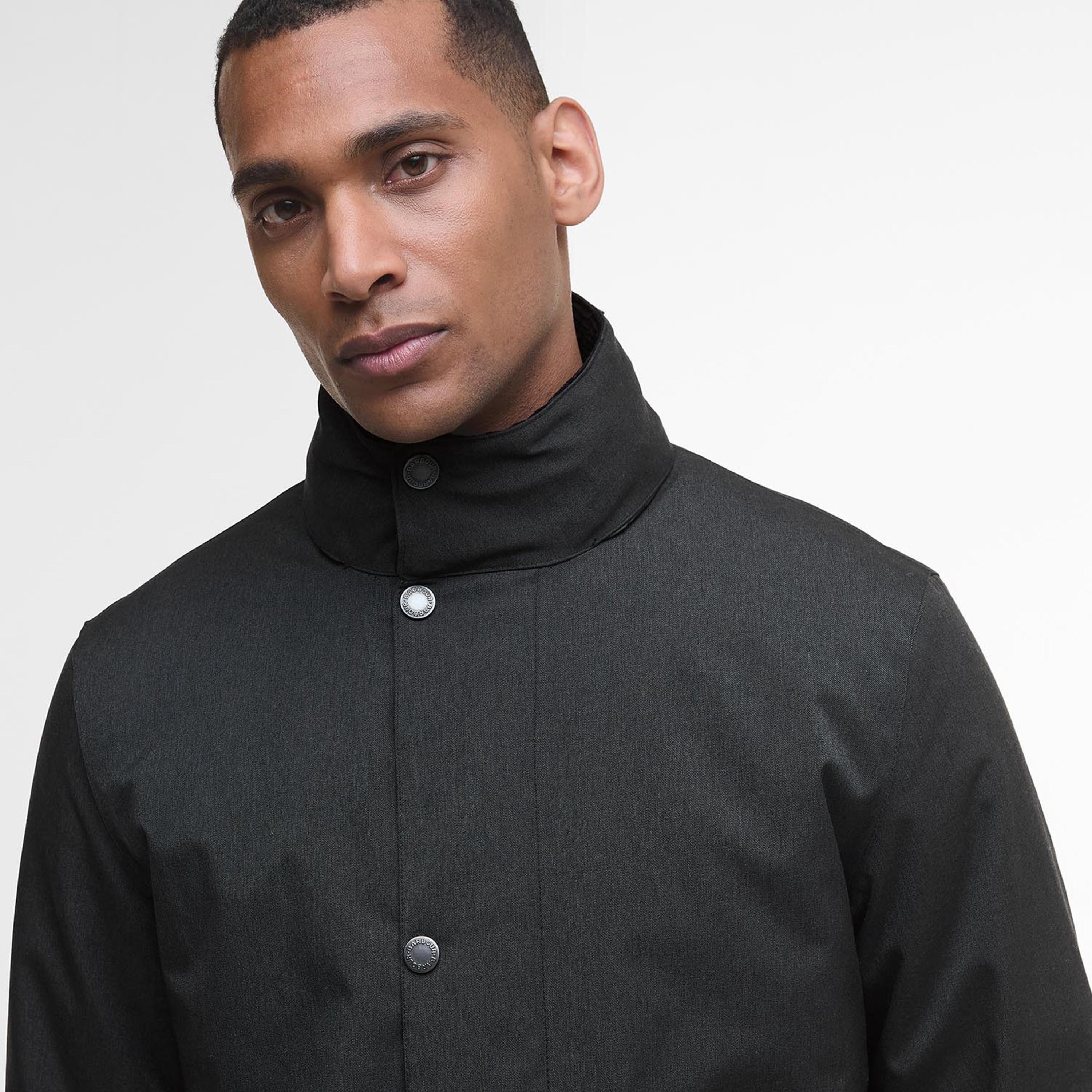 Black BK11 - Barbour - Men's  Winter Powell Waterproof Long Sleeve Long Puffer Jacket - 4