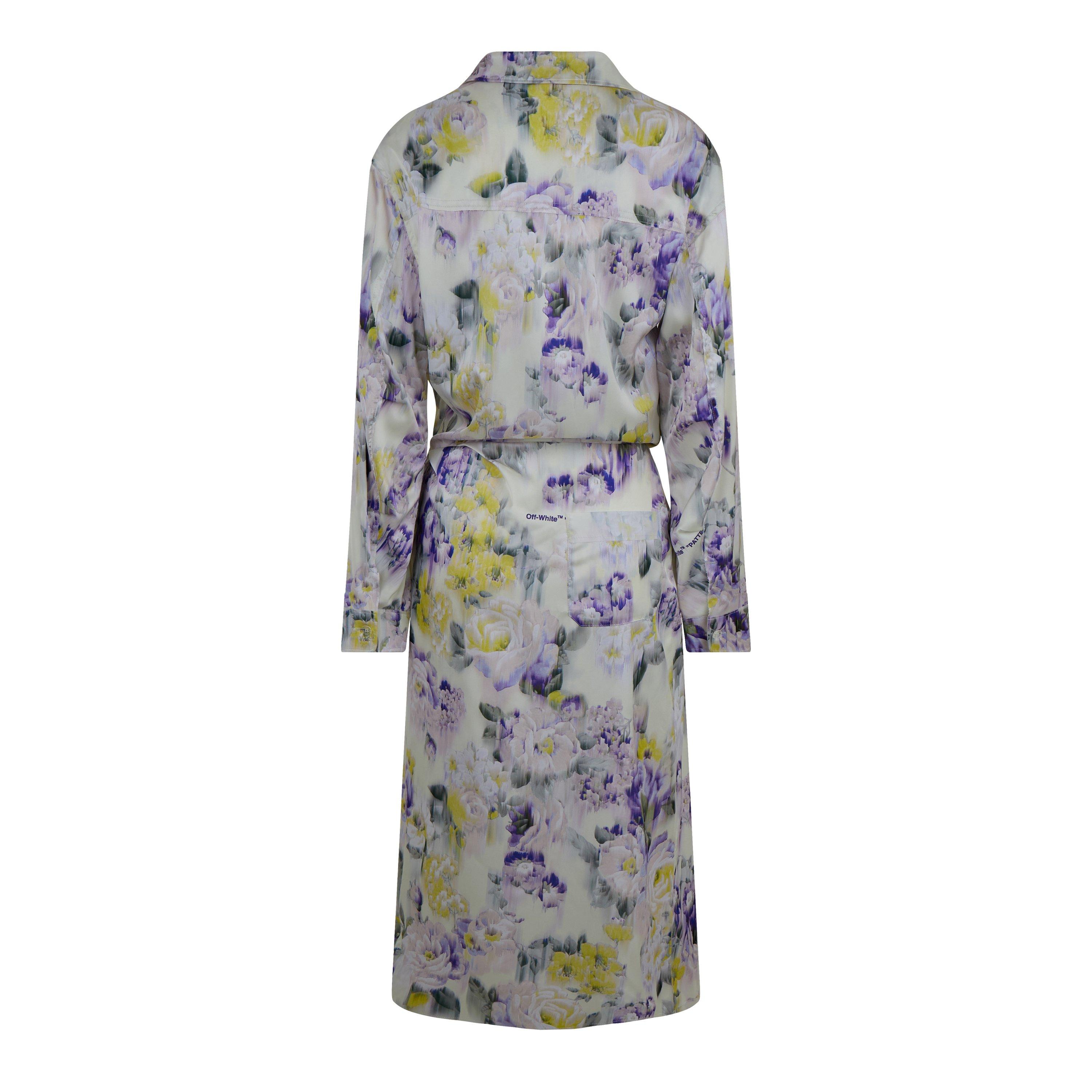 Green - Off White - Women's Chine Satin Twist Long Dress - 2