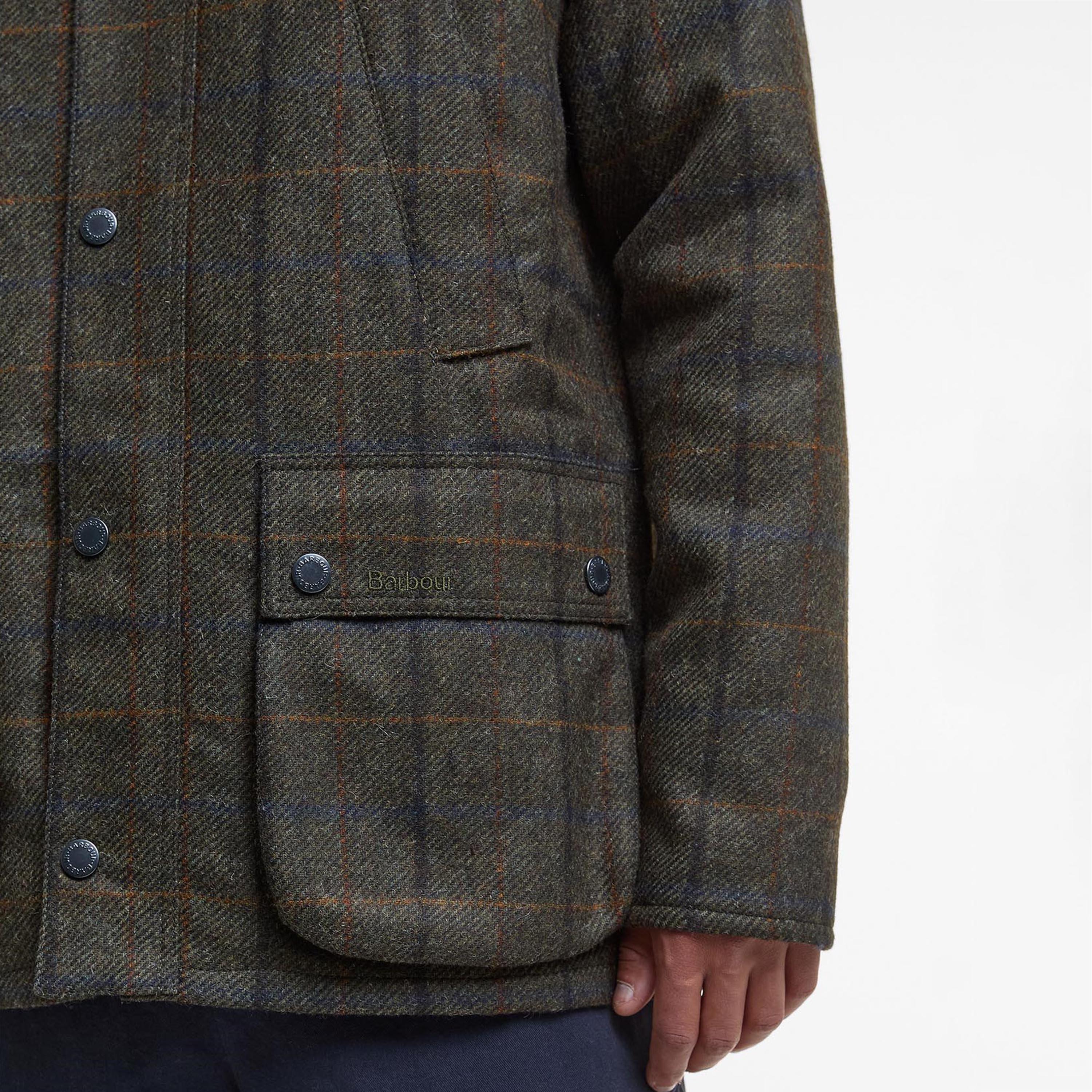 Brown OL91 - Barbour - Men's Bedale Wool Long Sleeve Pea Coat - 5