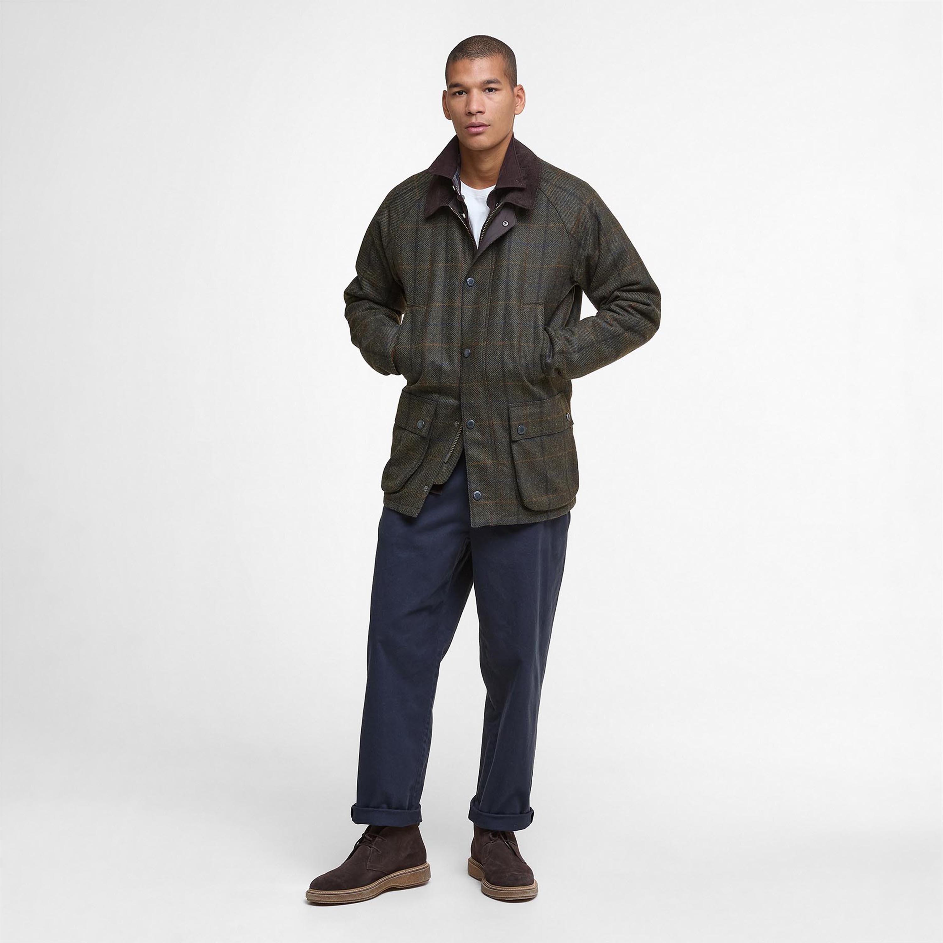 Brown OL91 - Barbour - Men's Bedale Wool Long Sleeve Pea Coat - 6